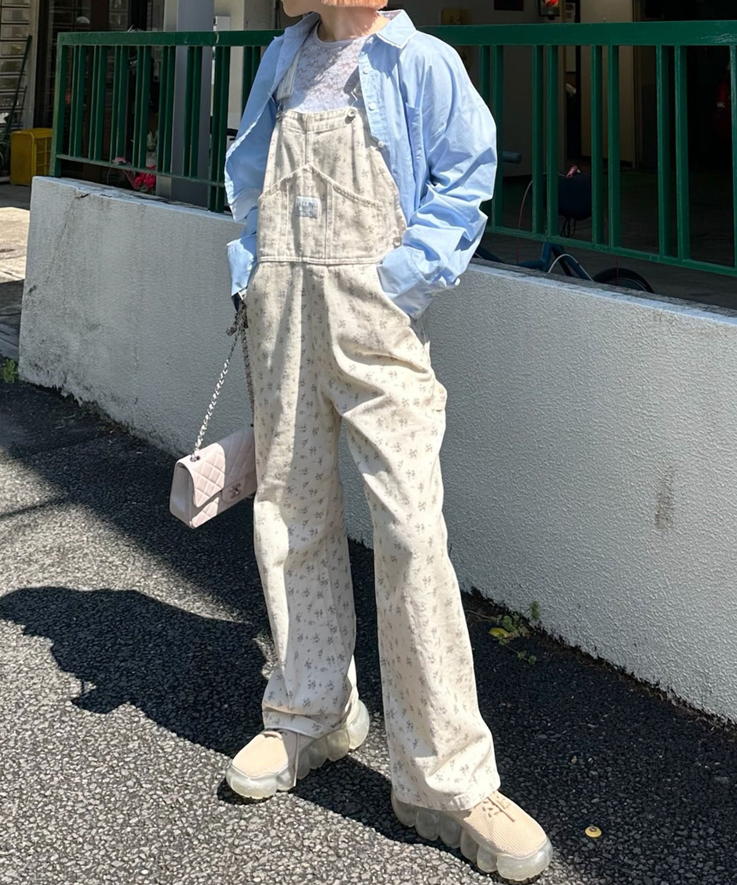 いろんな柄サロペット【アイボリー】