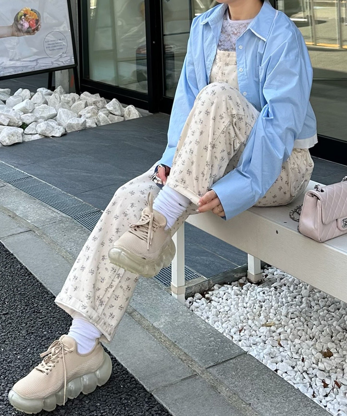 いろんな柄サロペット【アイボリー】