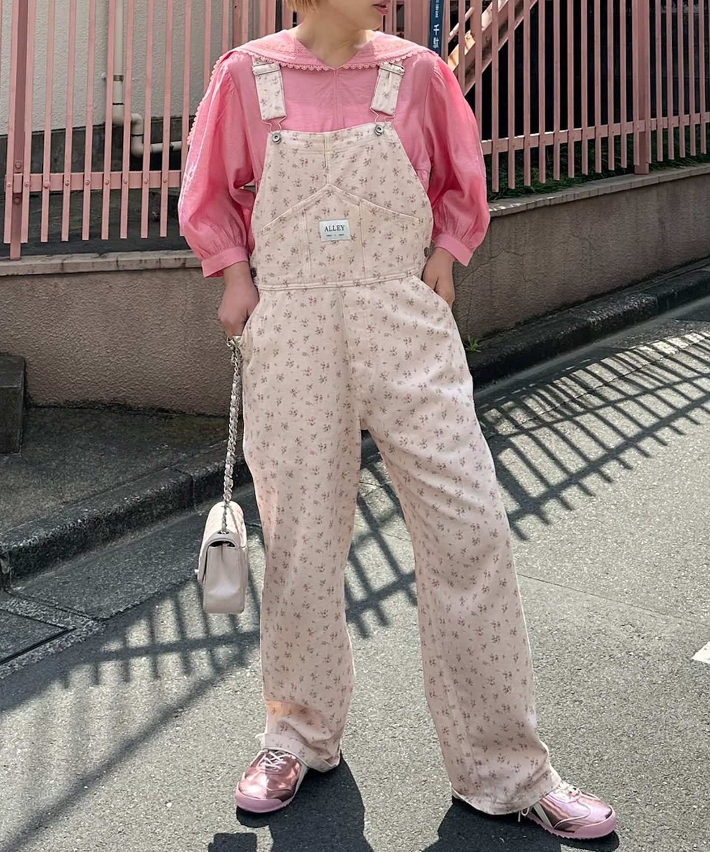 いろんな柄サロペット【ピンク】