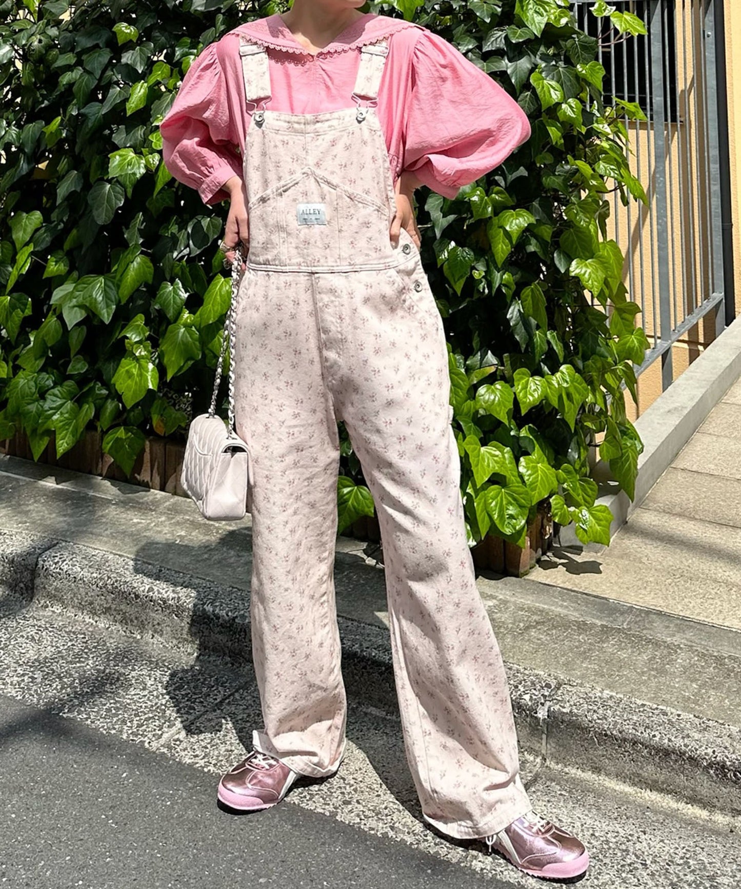 いろんな柄サロペット【ピンク】