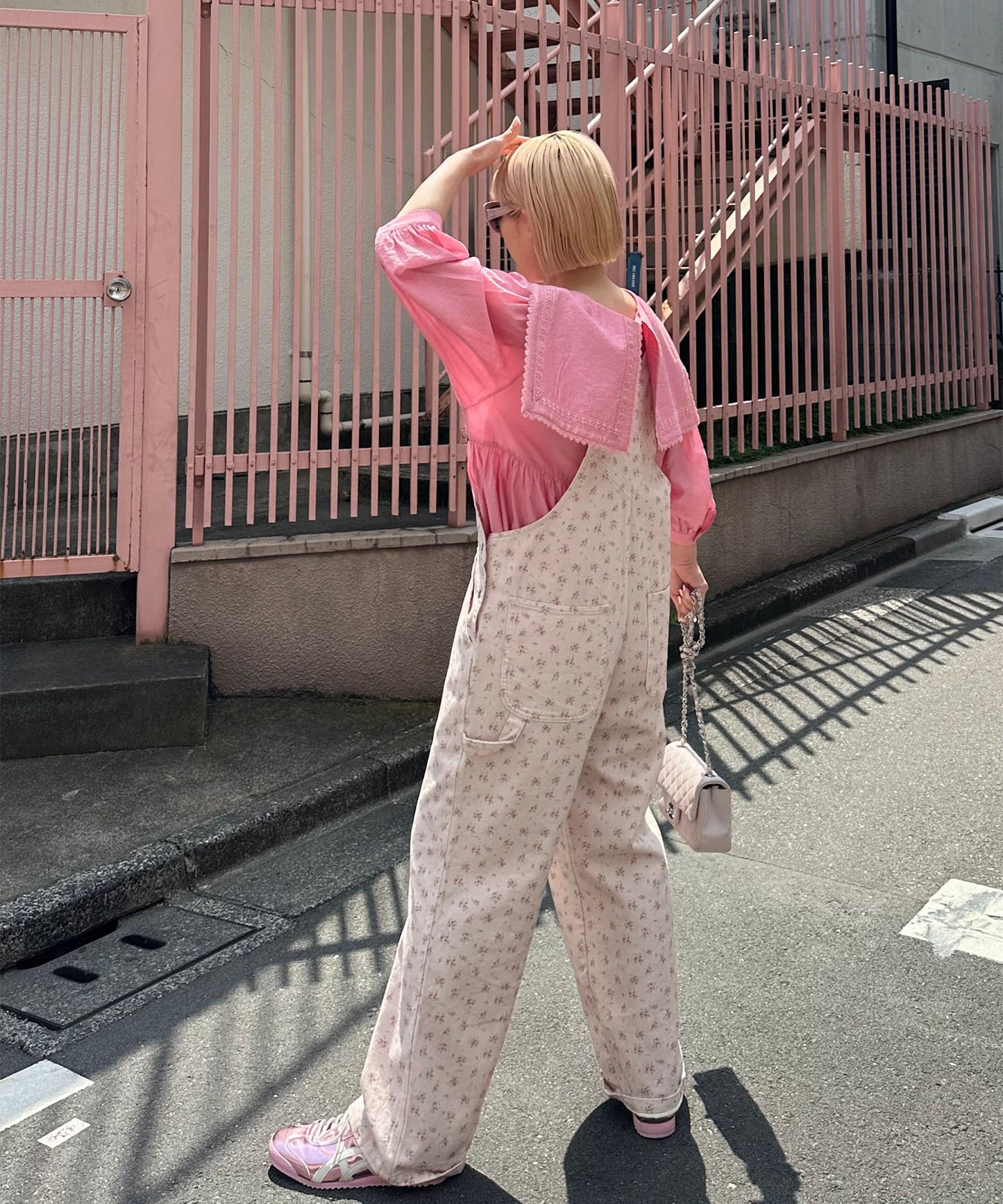 いろんな柄サロペット【ピンク】