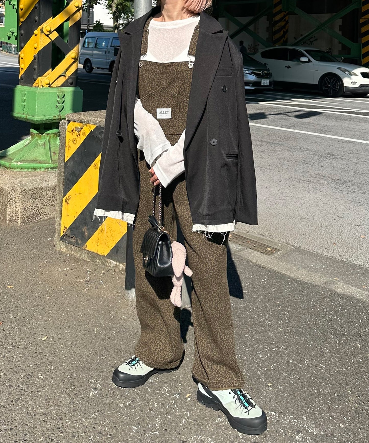 いろんな柄サロペット【ブラウン】