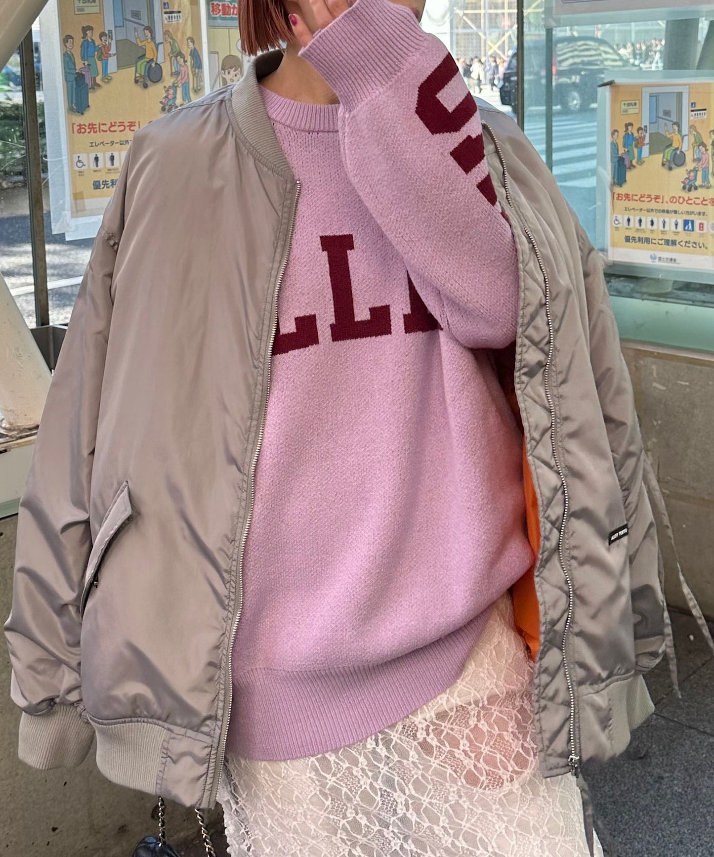 BIGロゴALLEYニット【ラベンダー】
