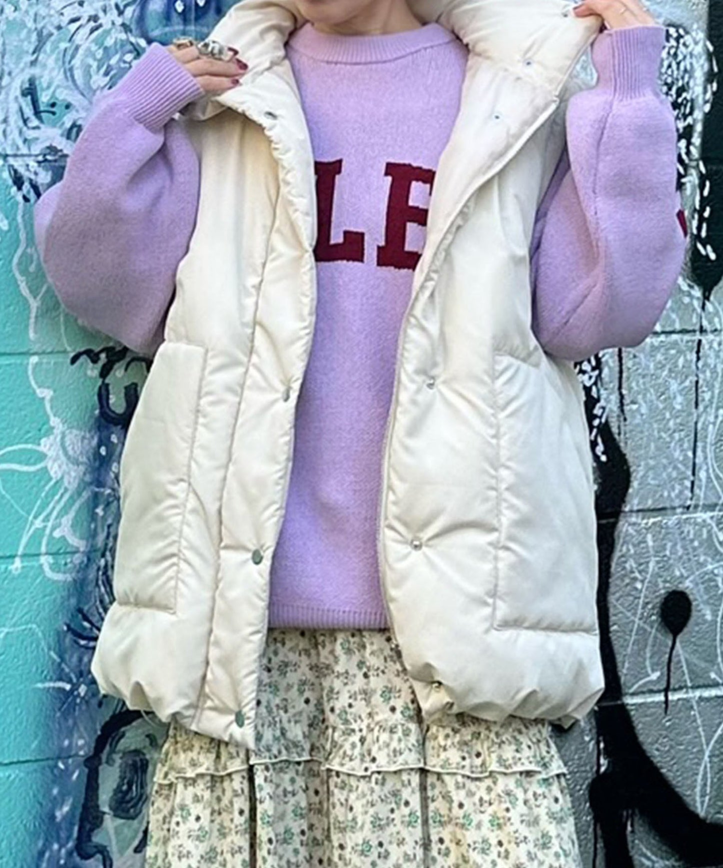 BIGロゴALLEYニット【ラベンダー】