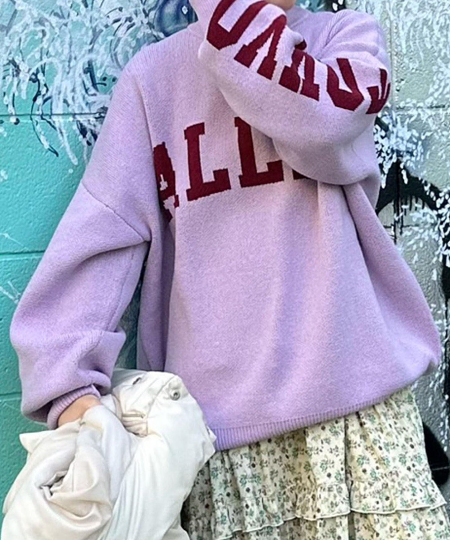 BIGロゴALLEYニット【ラベンダー】
