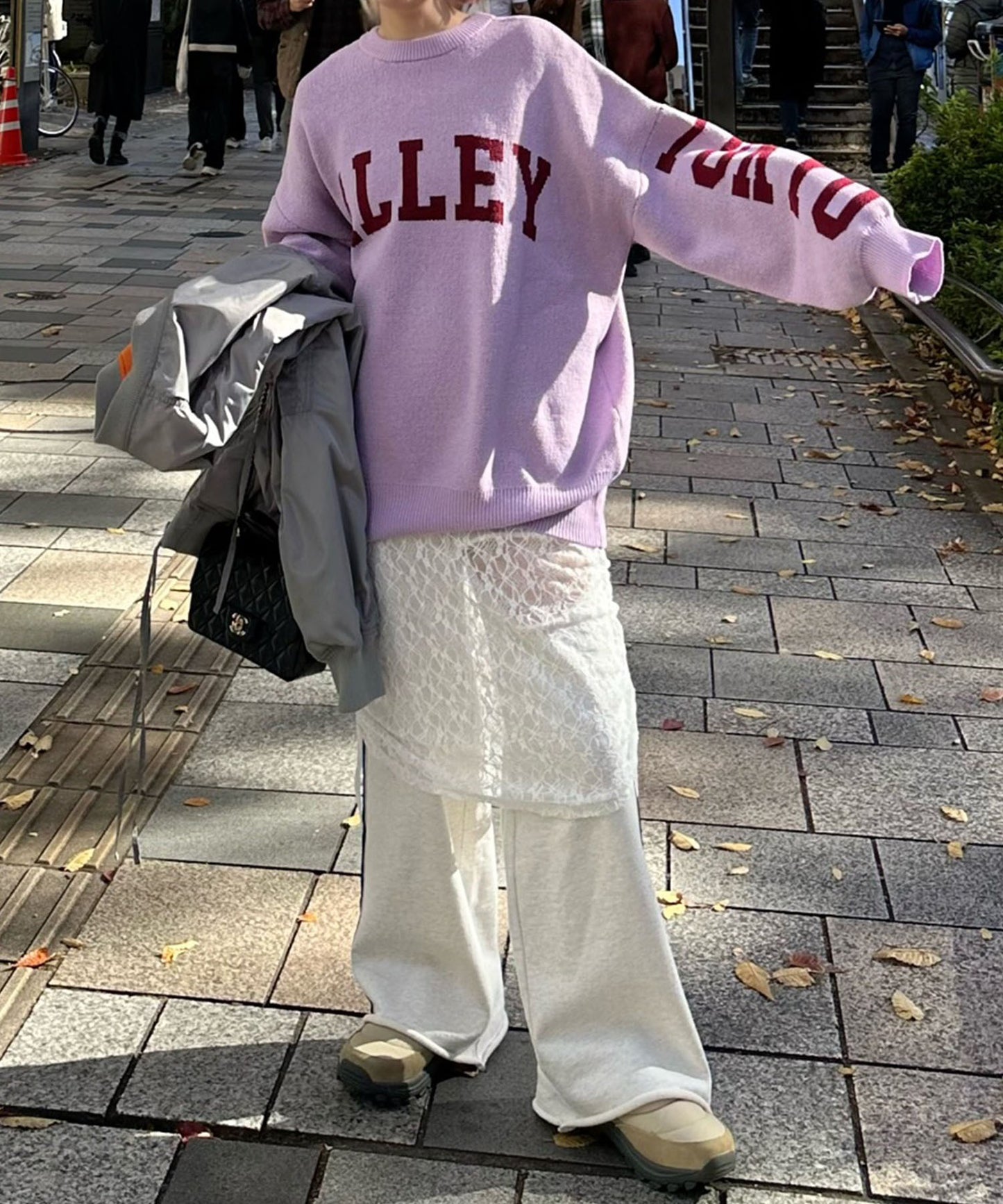 BIGロゴALLEYニット【ラベンダー】