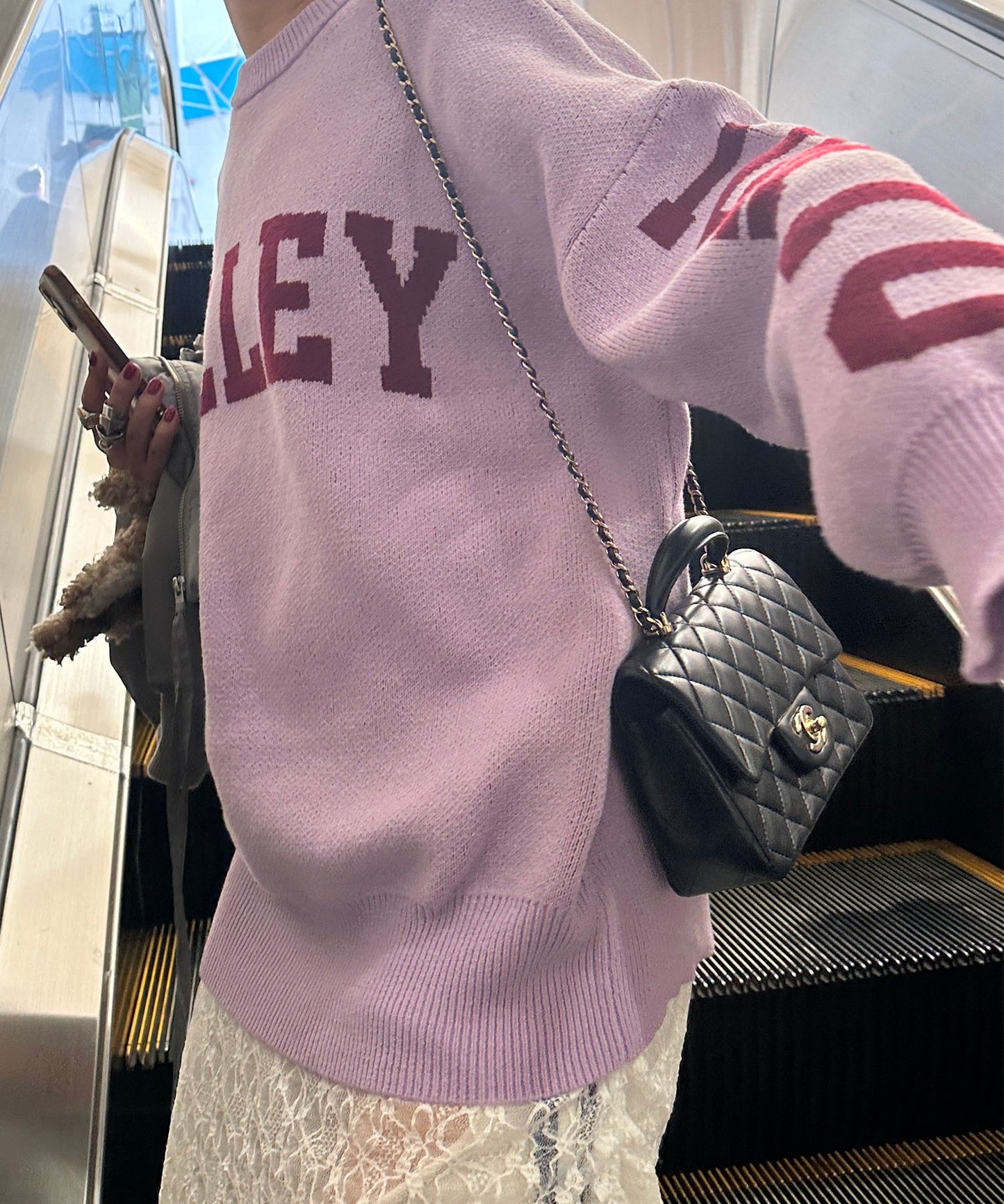 BIGロゴALLEYニット【ラベンダー】