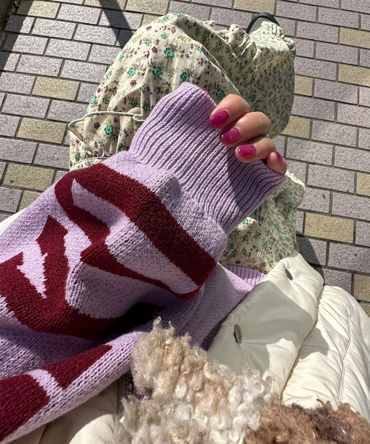 BIGロゴALLEYニット【ラベンダー】