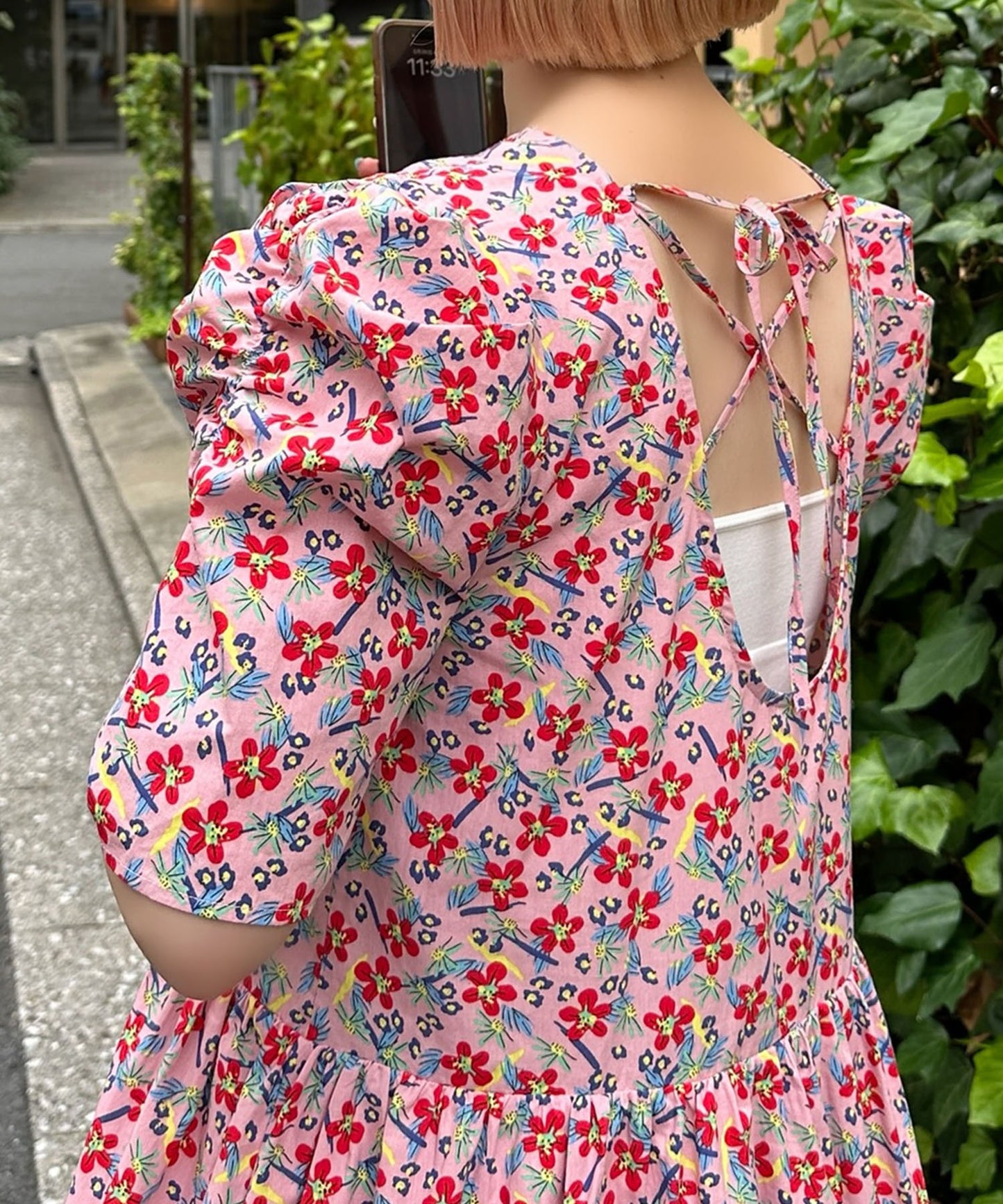 古着っぽワンピ【ピンク】