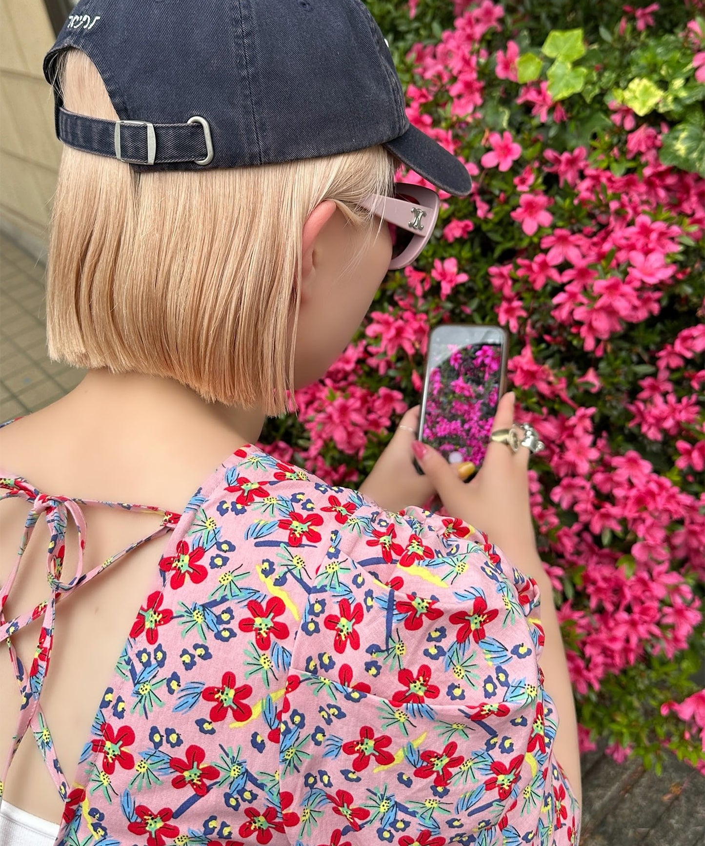 古着っぽワンピ【ピンク】