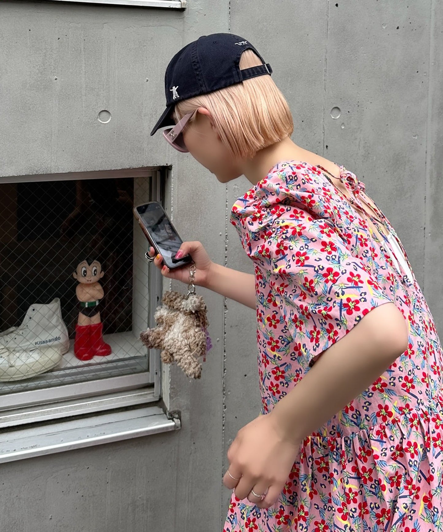 古着っぽワンピ【ピンク】