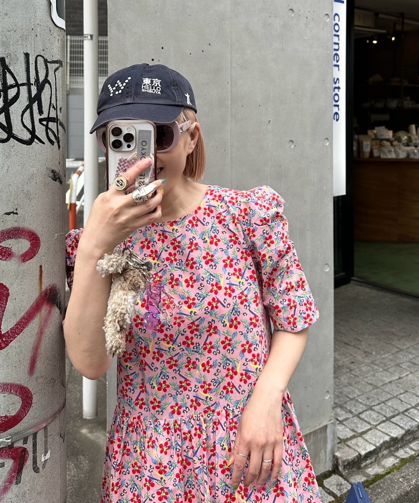 古着っぽワンピ【ピンク】