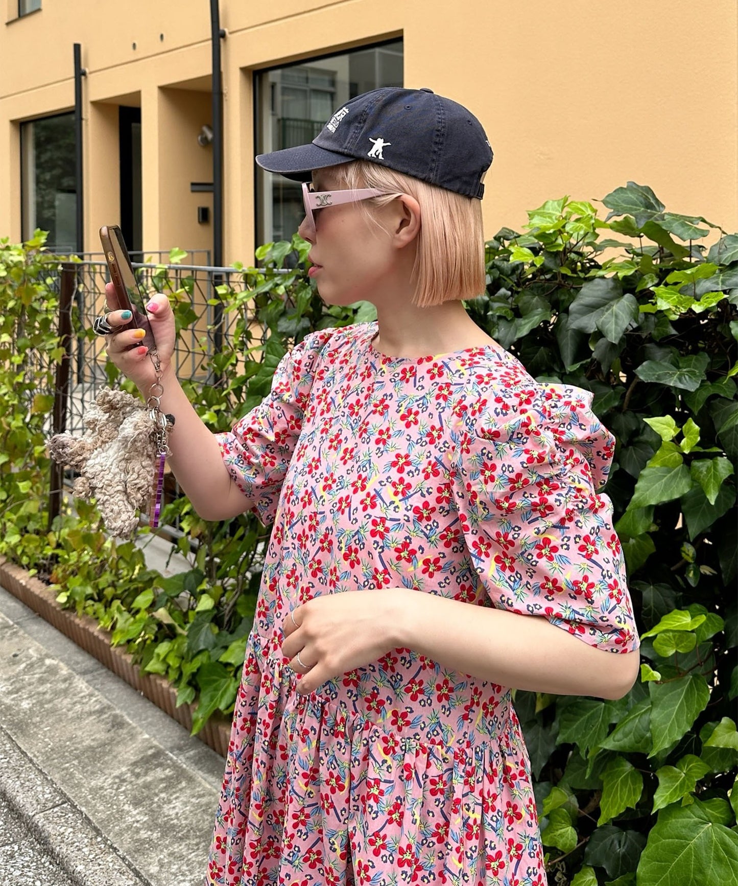 古着っぽワンピ【ピンク】