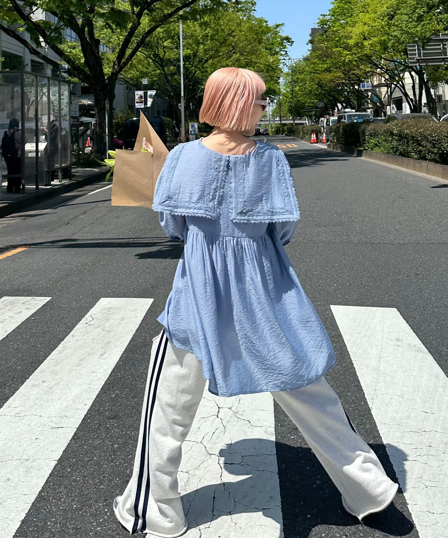 【リバイバル】セーラーミニワンピ【サックスブルー】