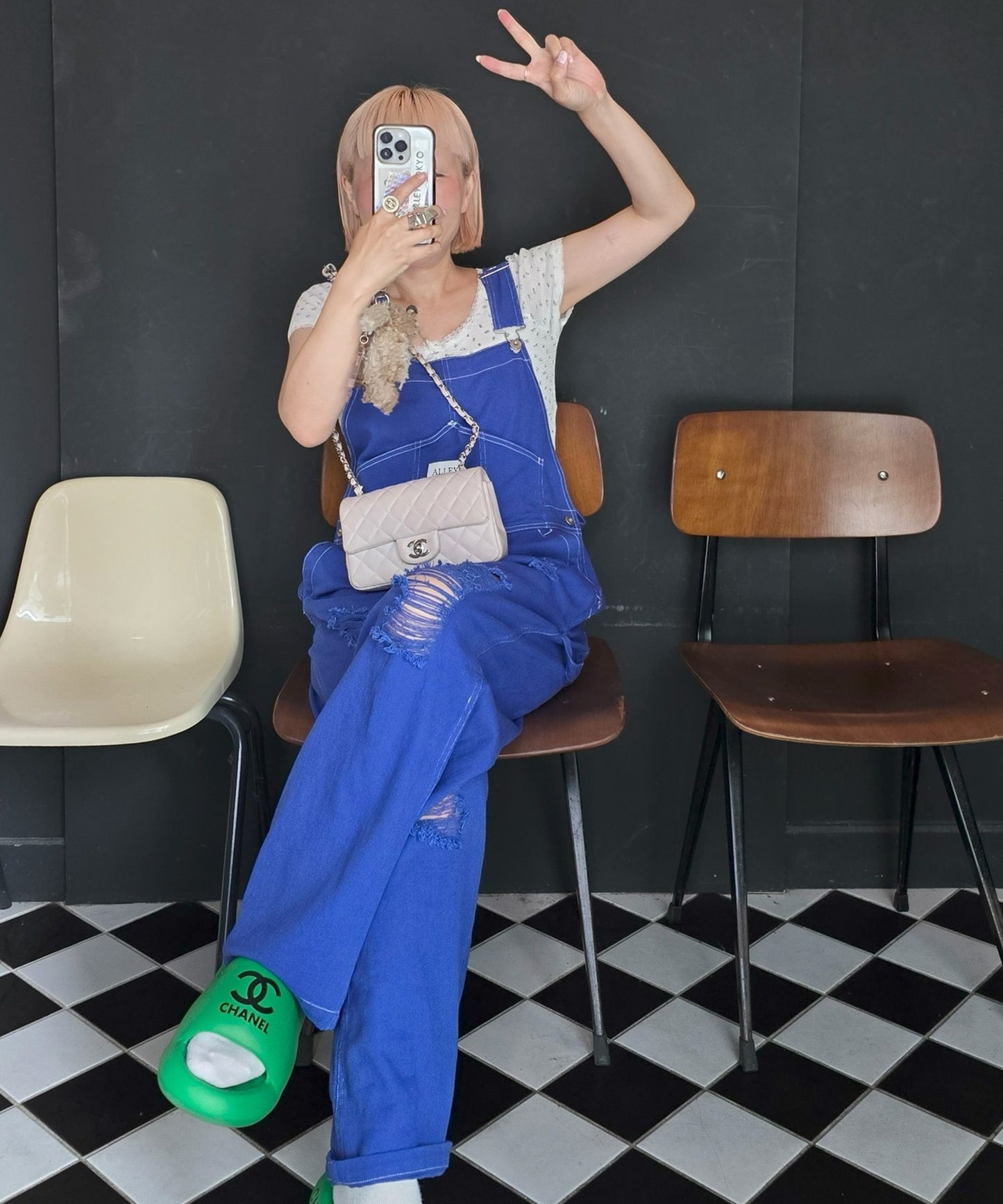 けっこうなダメージサロペ【ブルー】