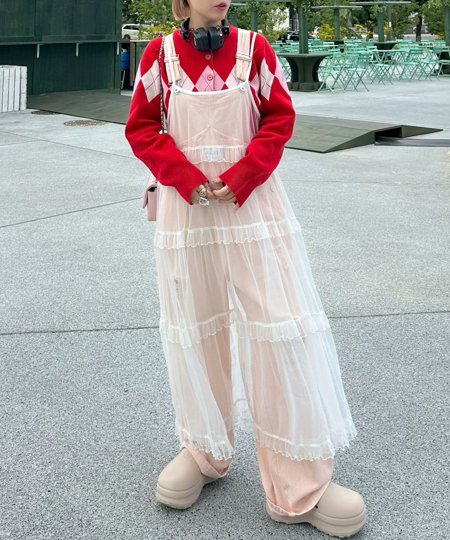 けっこうなダメージサロペ【ピンク】