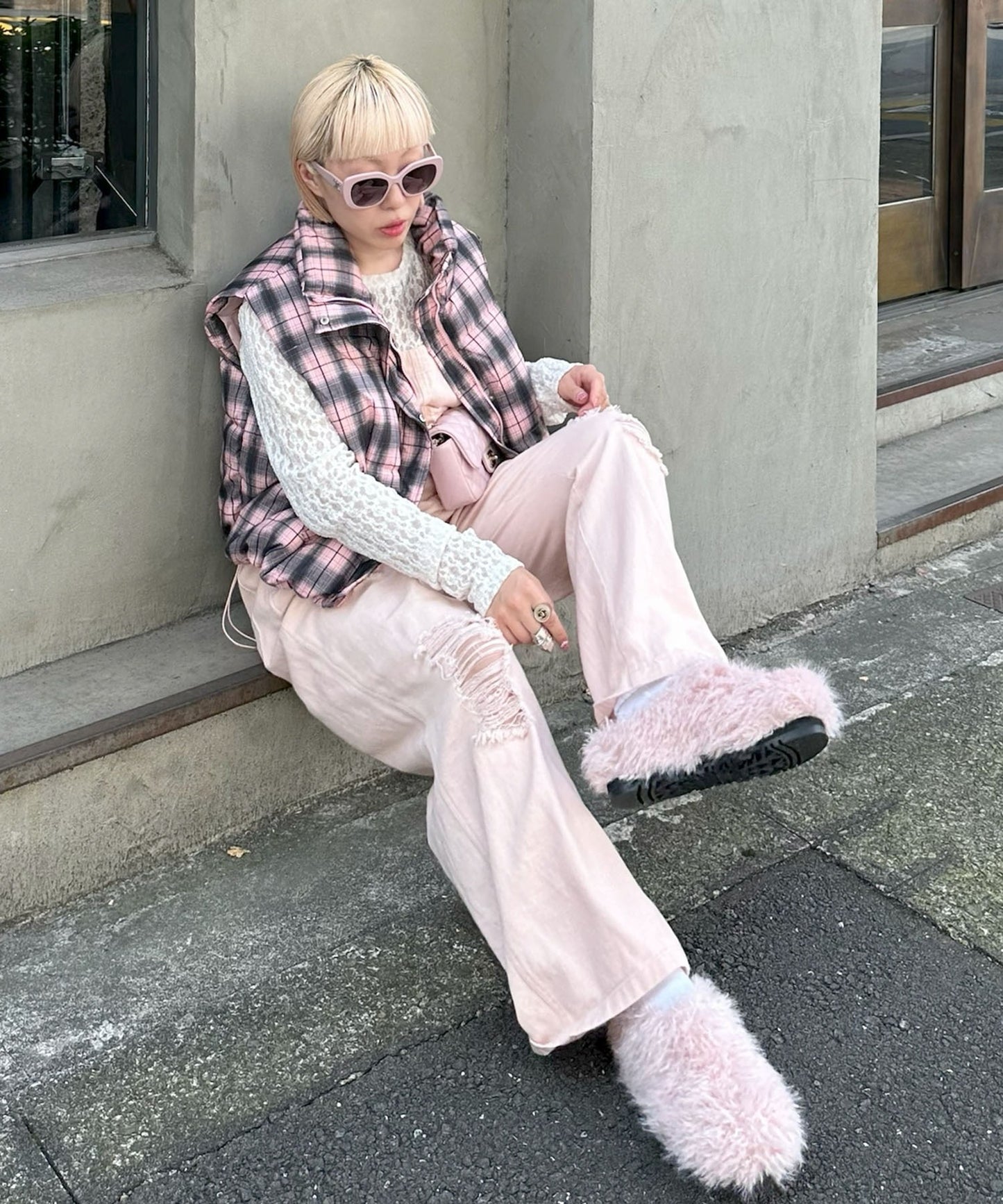 けっこうなダメージサロペ【ピンク】