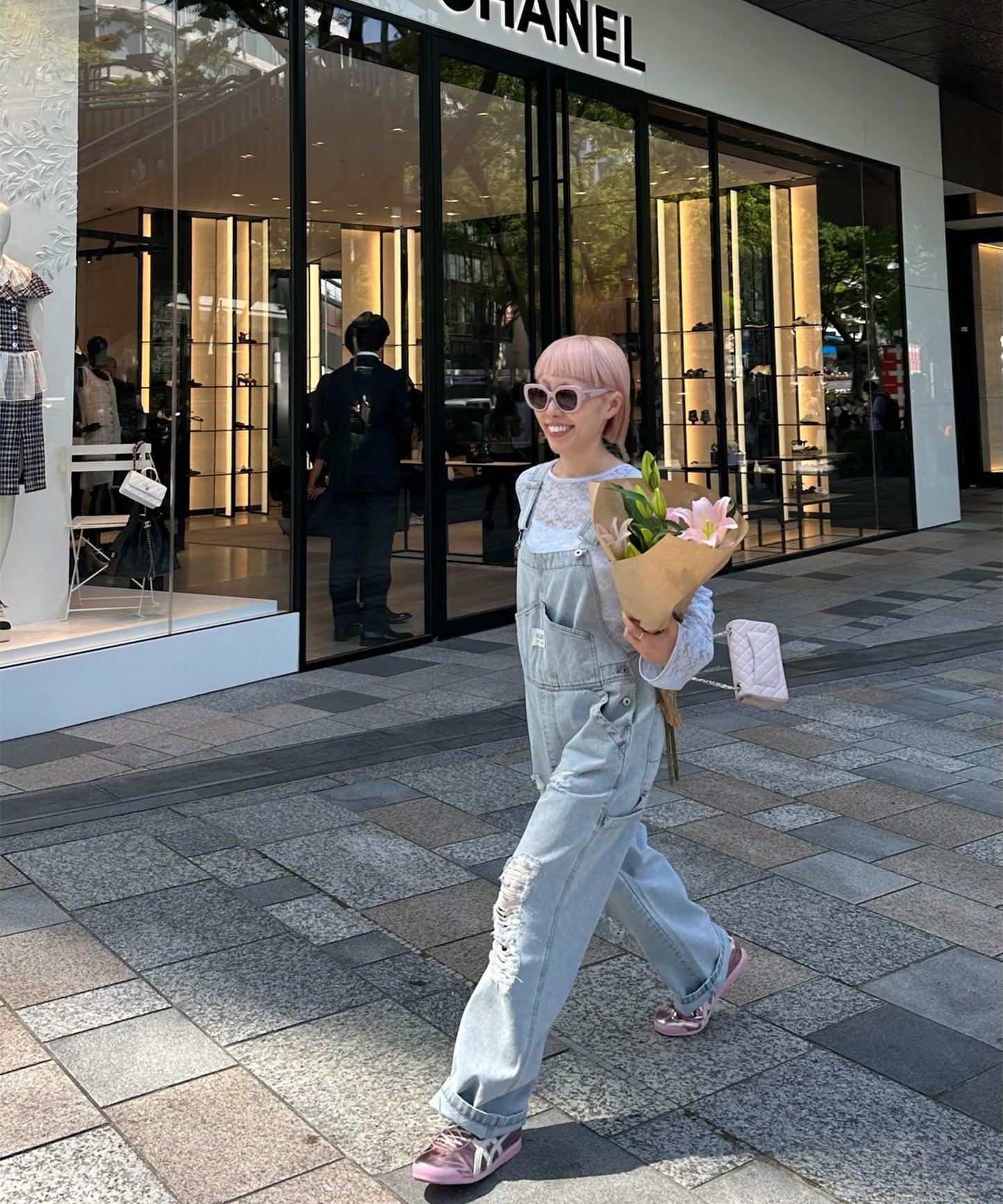 けっこうなダメージサロペ【サックスブルー】