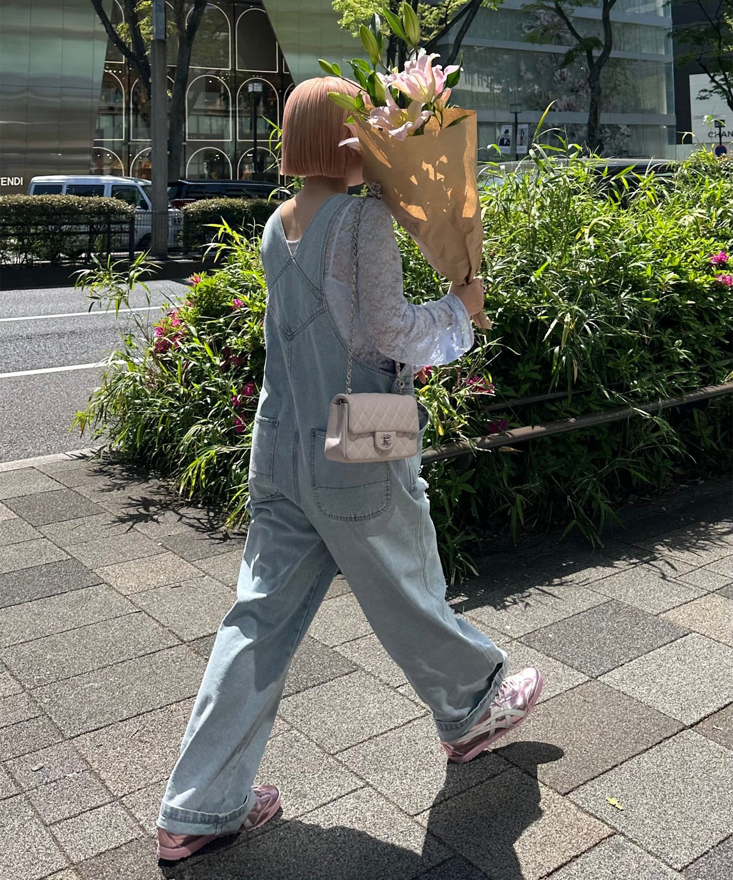 けっこうなダメージサロペ【サックスブルー】