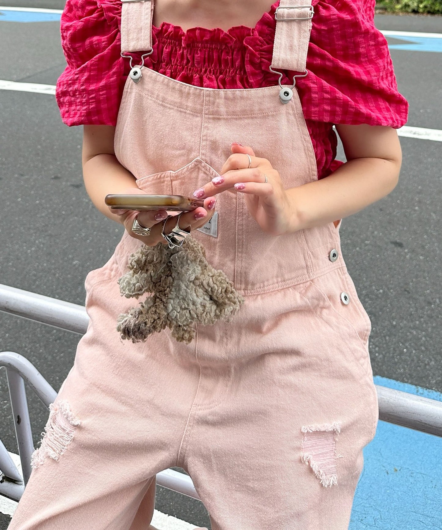 けっこうなダメージサロペ【ピンク】