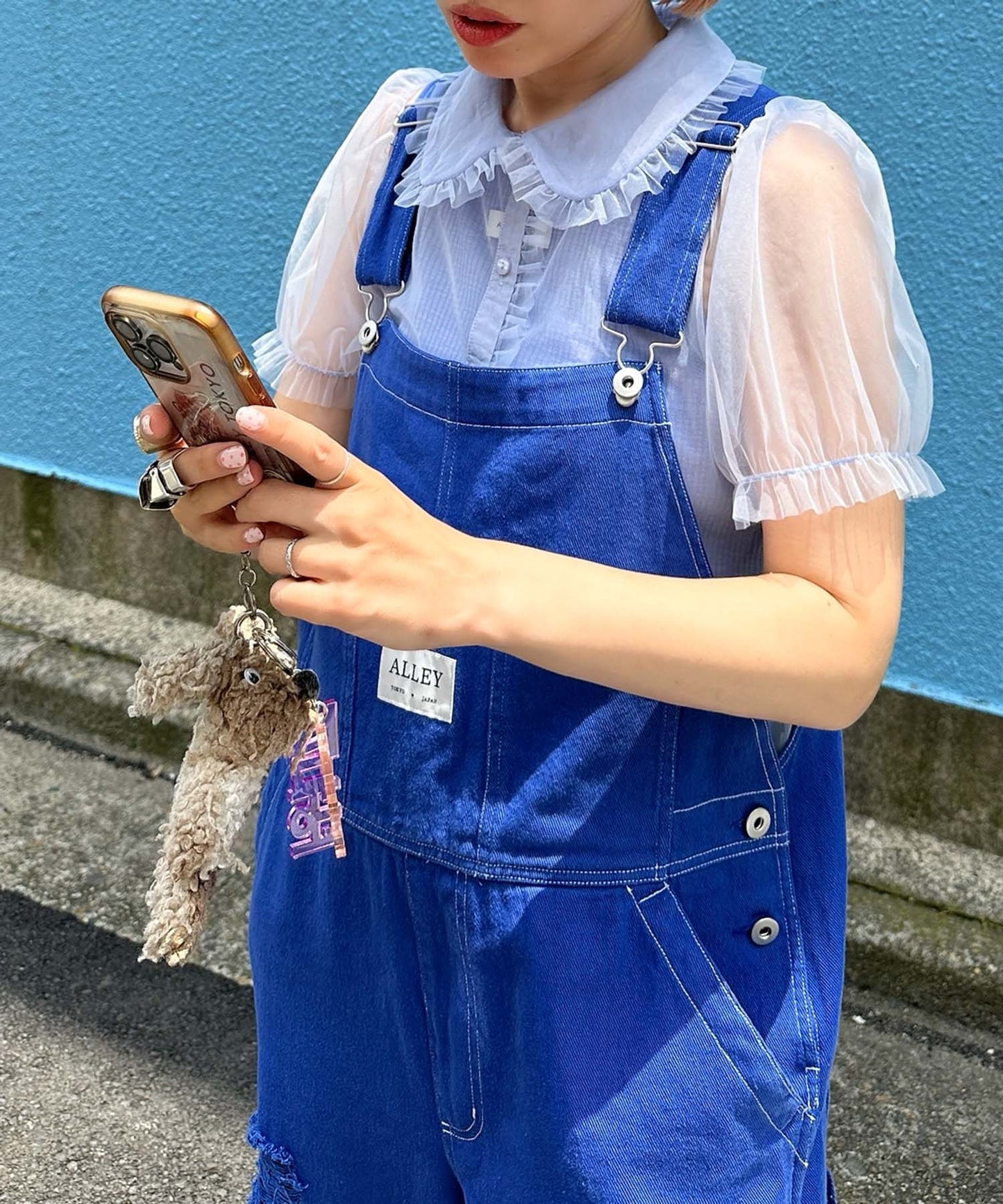 けっこうなダメージサロペ【ブルー】