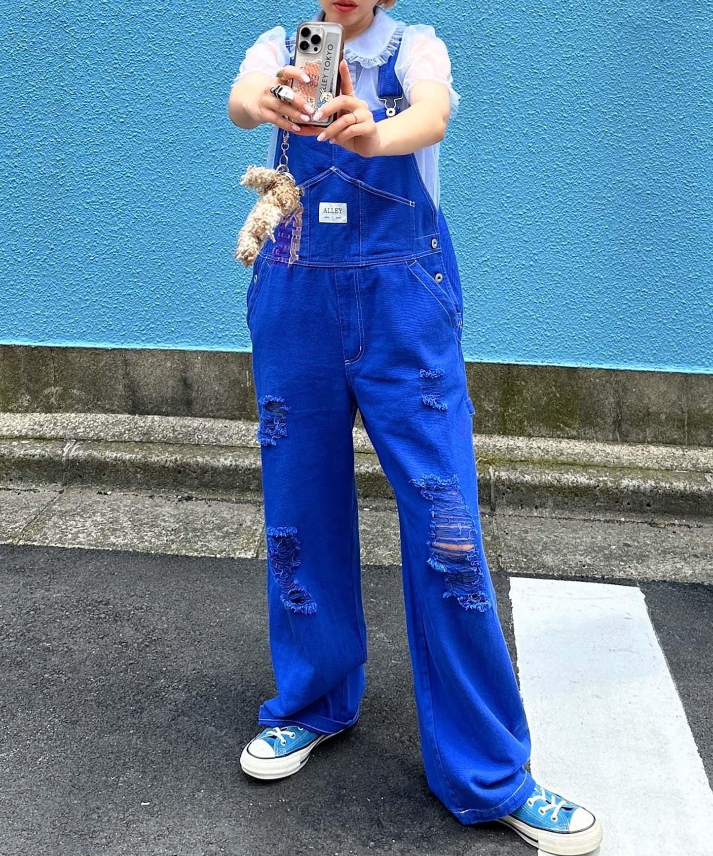 けっこうなダメージサロペ【ブルー】