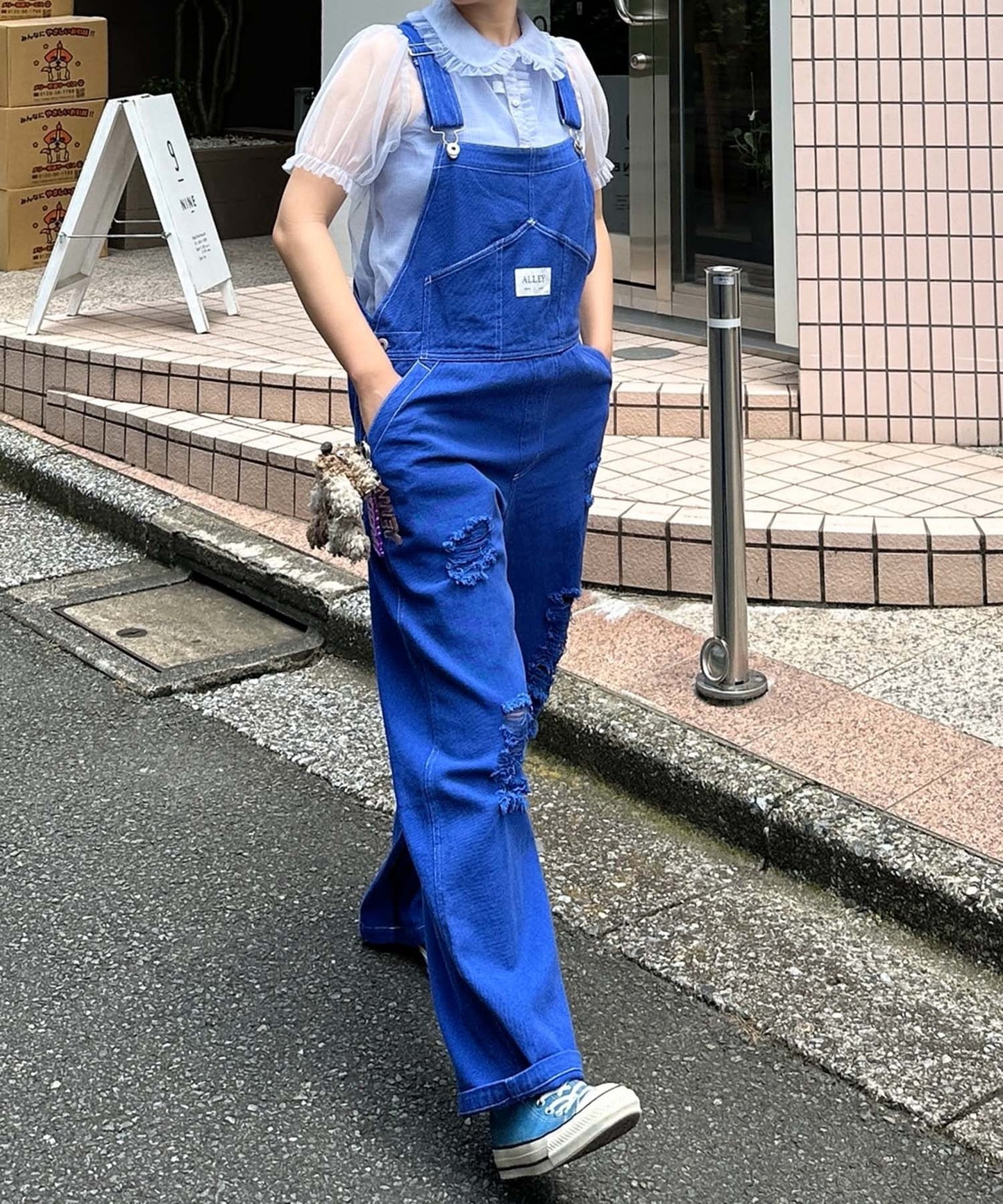 けっこうなダメージサロペ【ブルー】