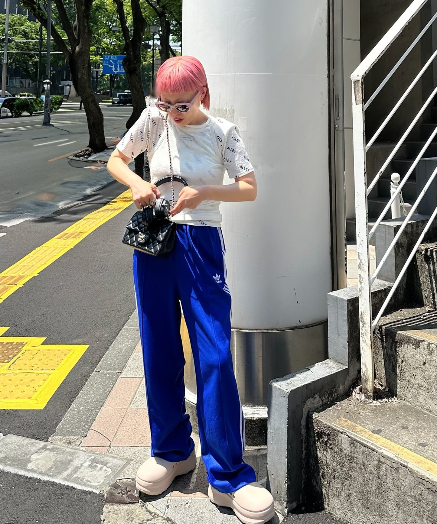 Alleyロゴ総柄T＆アメスリタンクセット【オフホワイト】