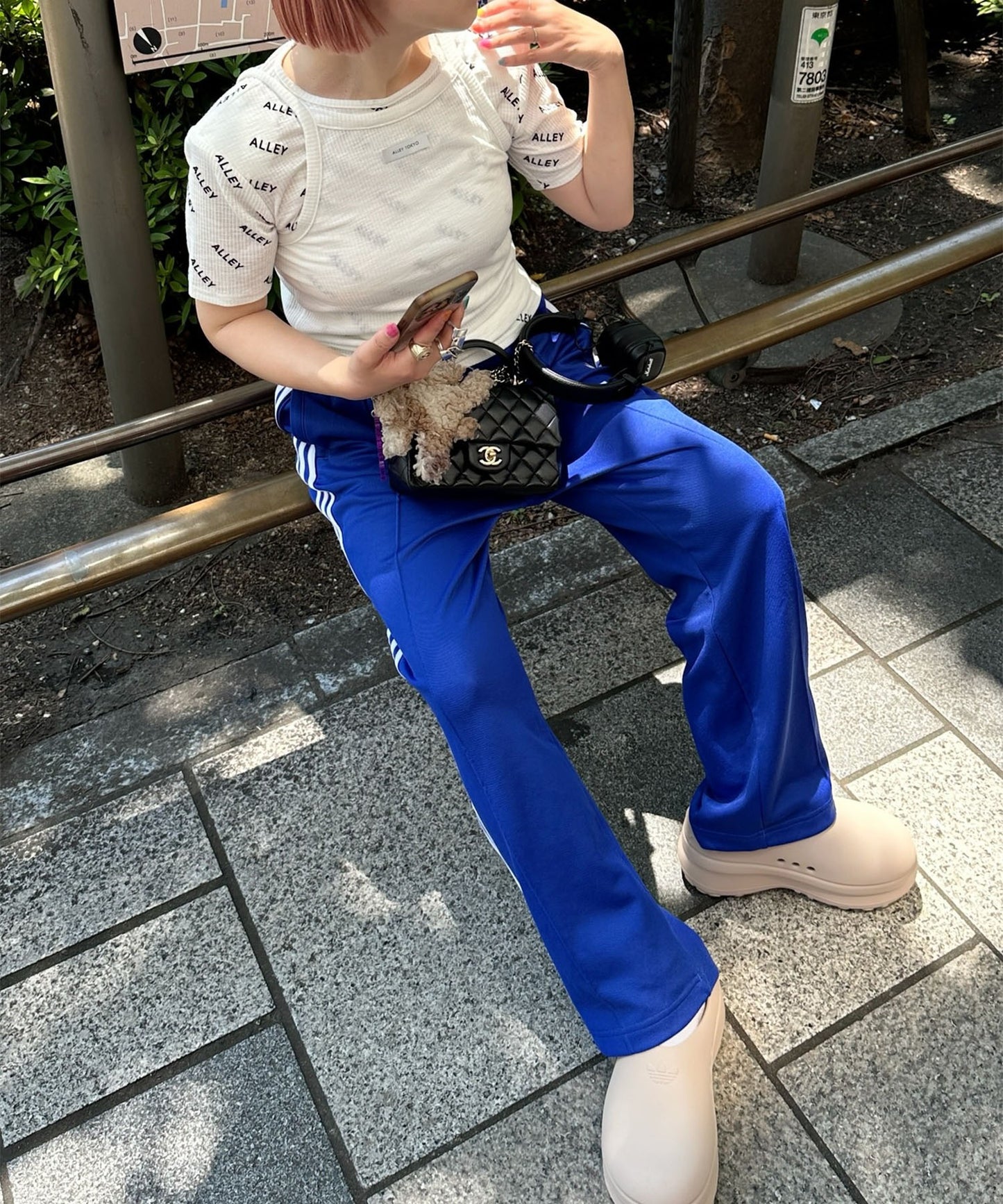 Alleyロゴ総柄T＆アメスリタンクセット【オフホワイト】
