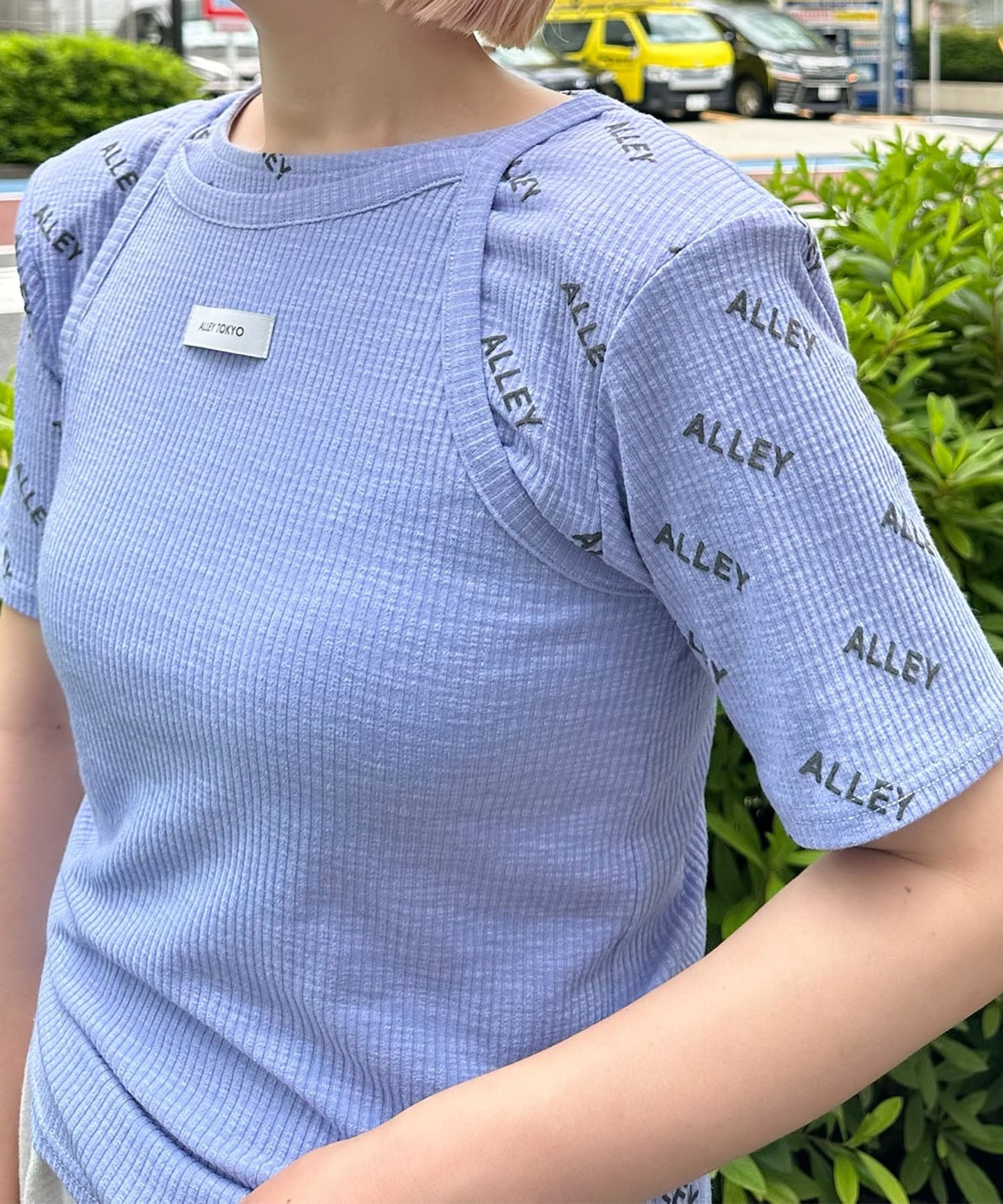 Alleyロゴ総柄T＆アメスリタンクセット【サックスブルー】