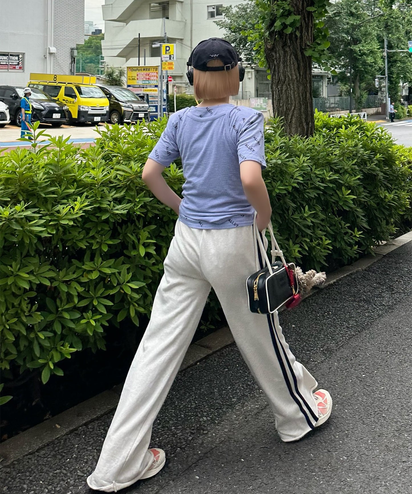 Alleyロゴ総柄T＆アメスリタンクセット【サックスブルー】