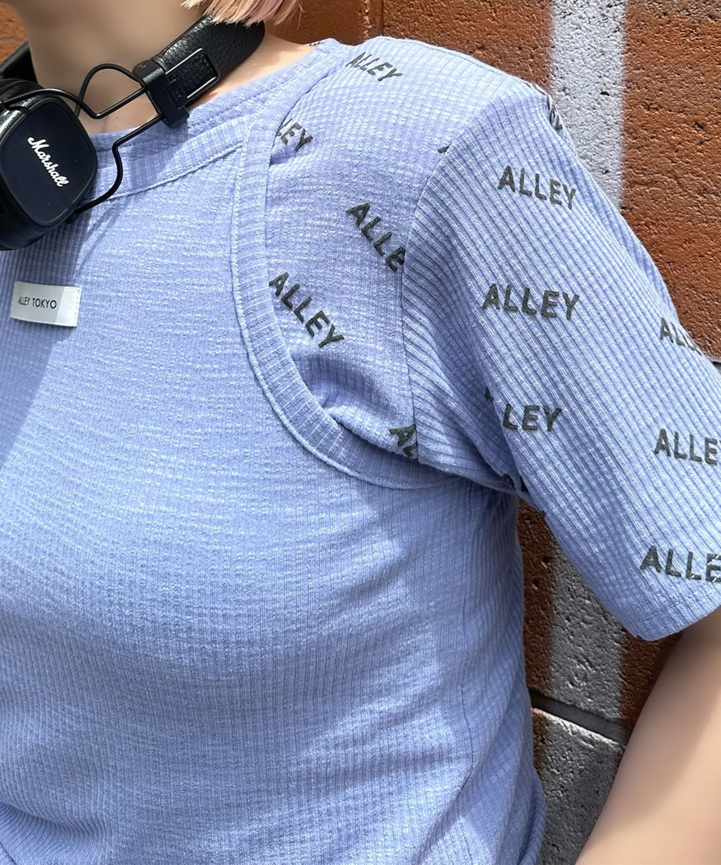 Alleyロゴ総柄T＆アメスリタンクセット【サックスブルー】