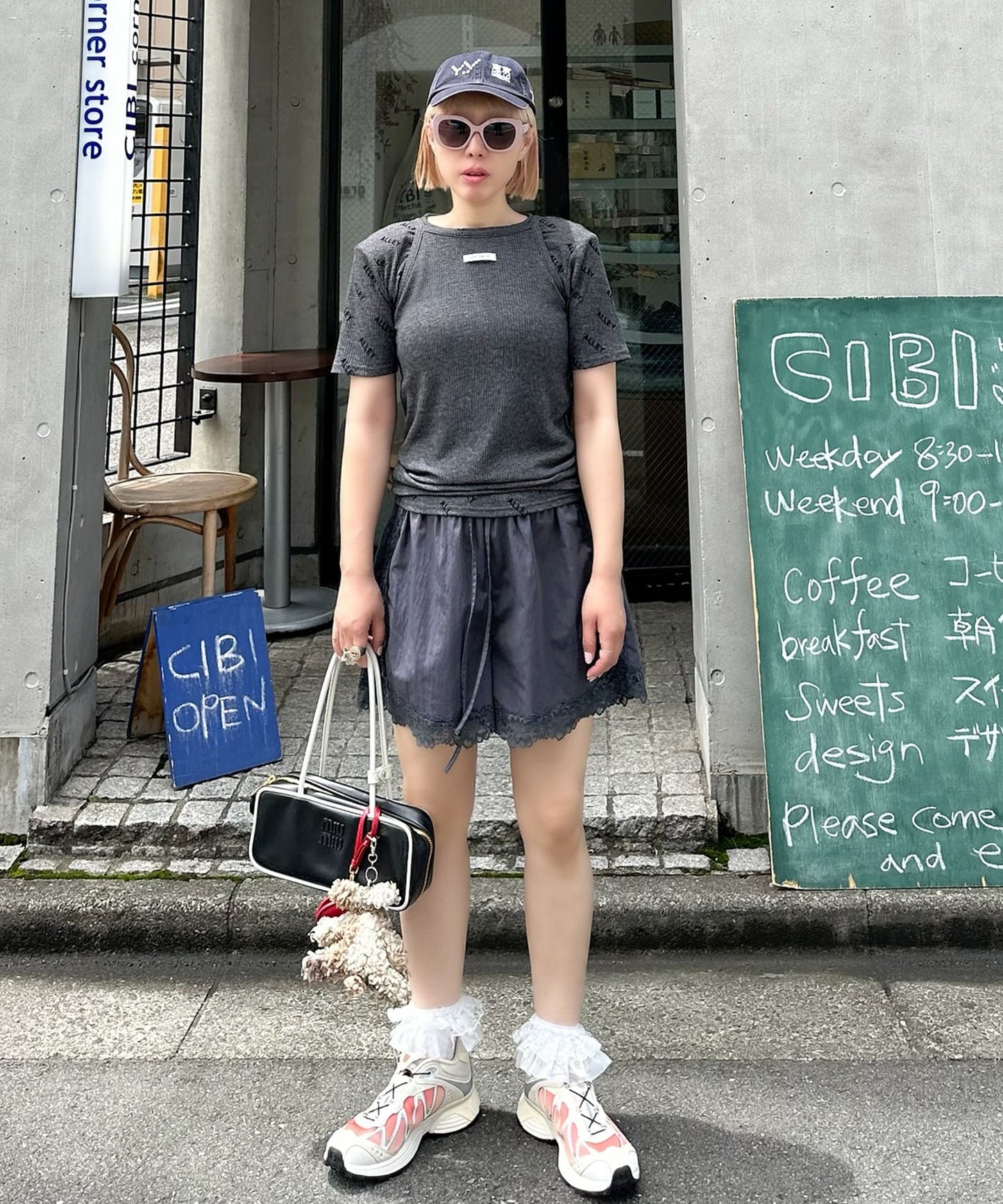Alleyロゴ総柄T＆アメスリタンクセット【チャコール】