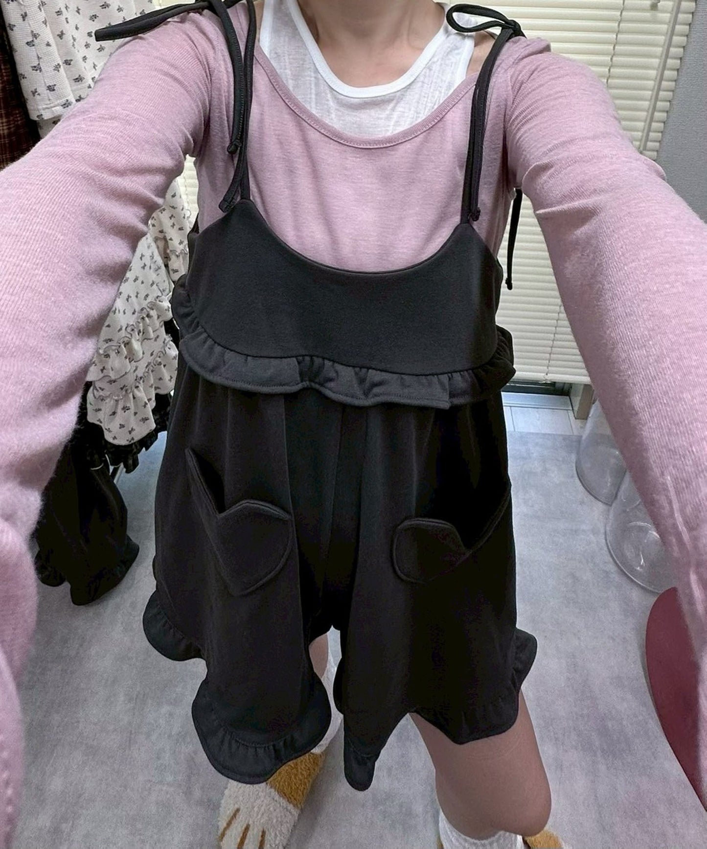 ハートポケサロペ【チャコール】