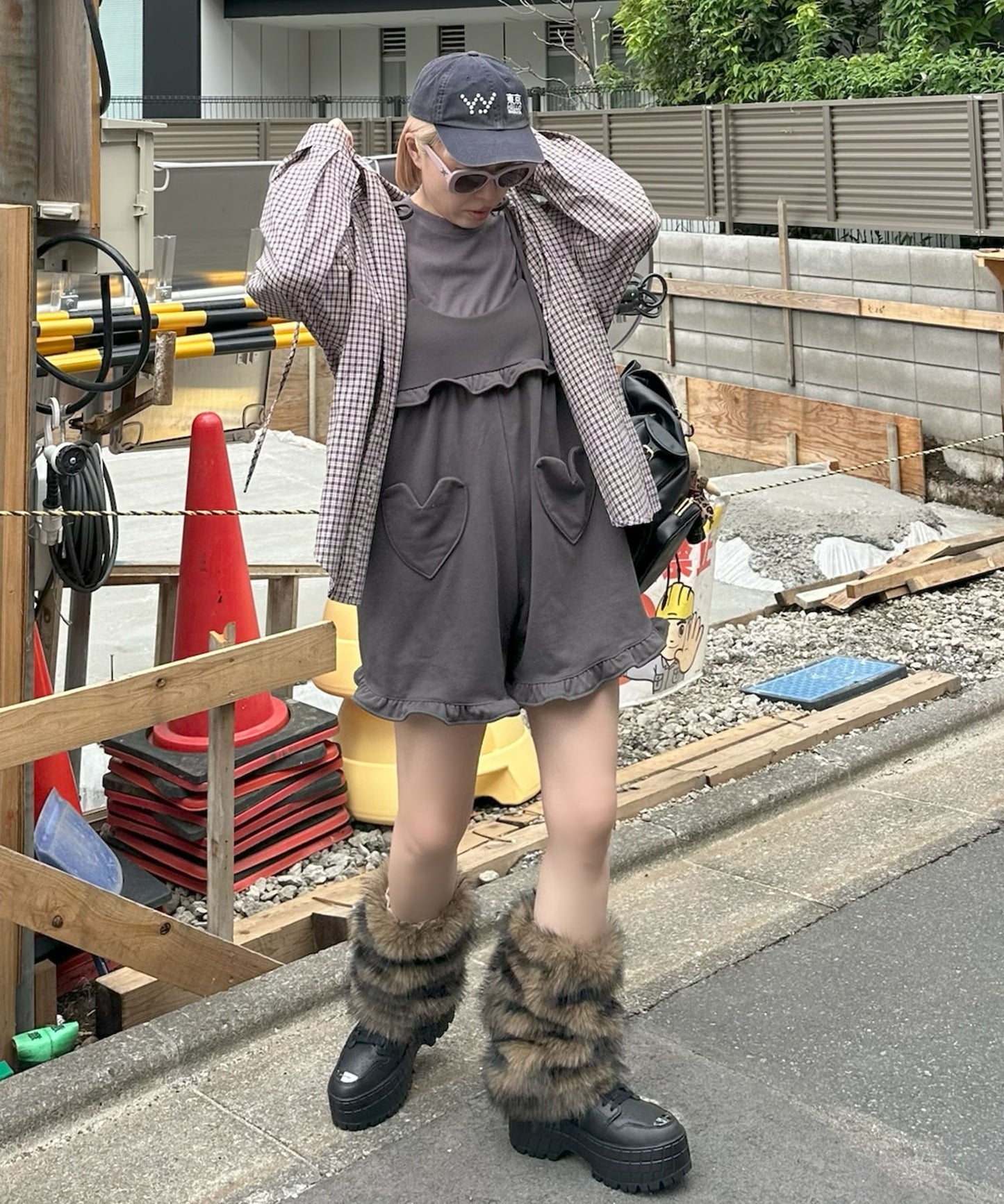 ハートポケサロペ【チャコール】