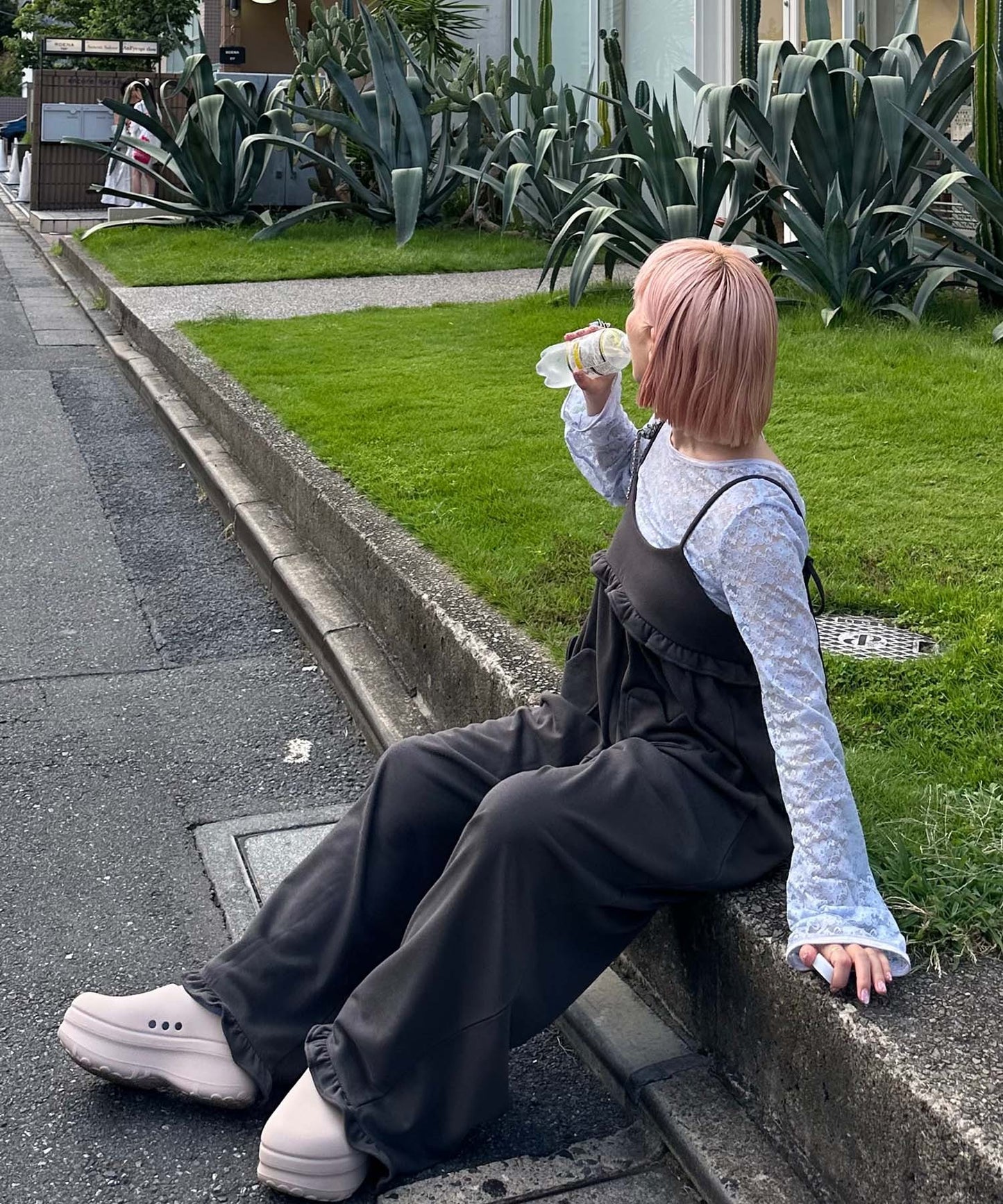 ハートポケサロペ【チャコール】