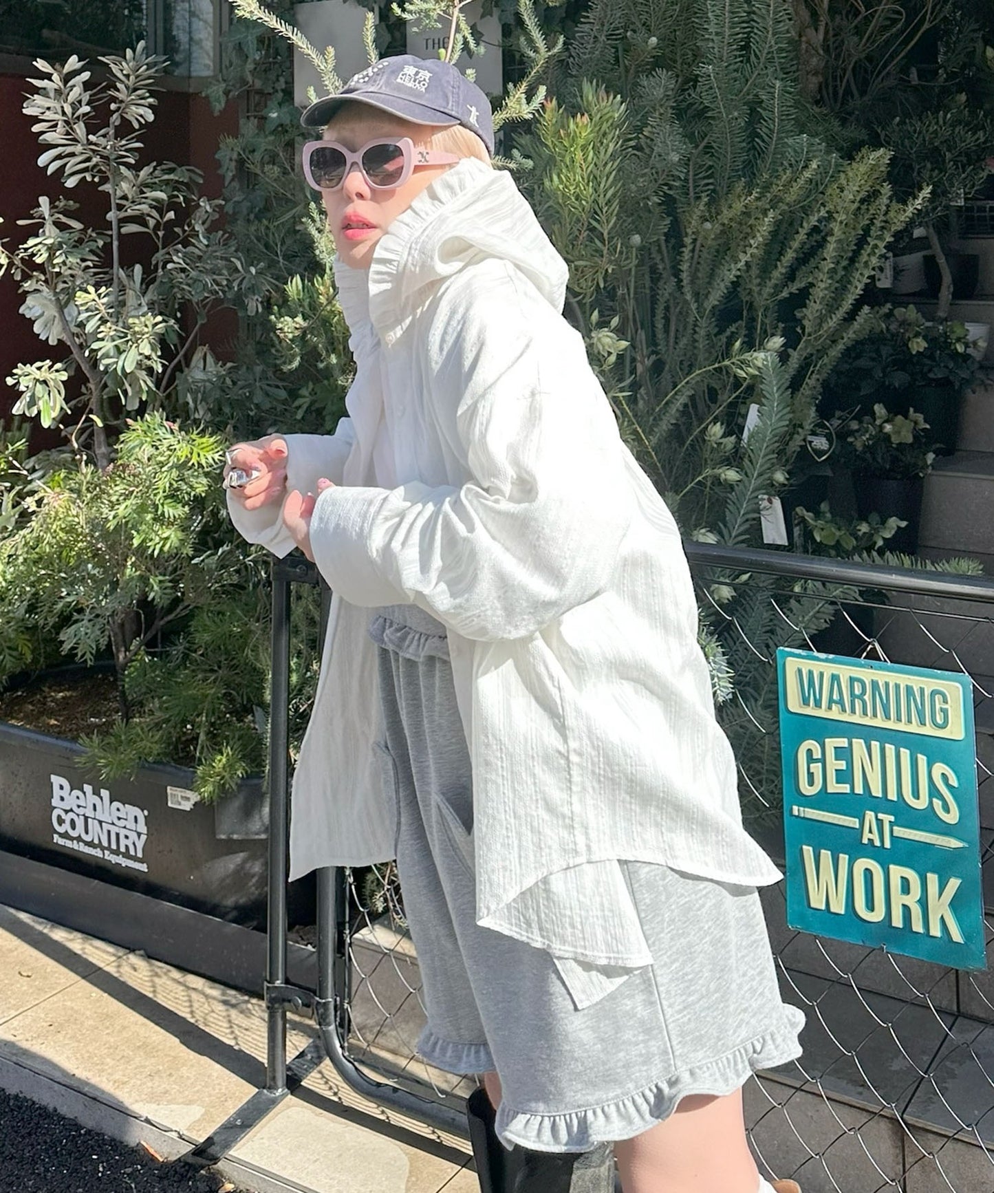 ハートポケサロペ【グレー】