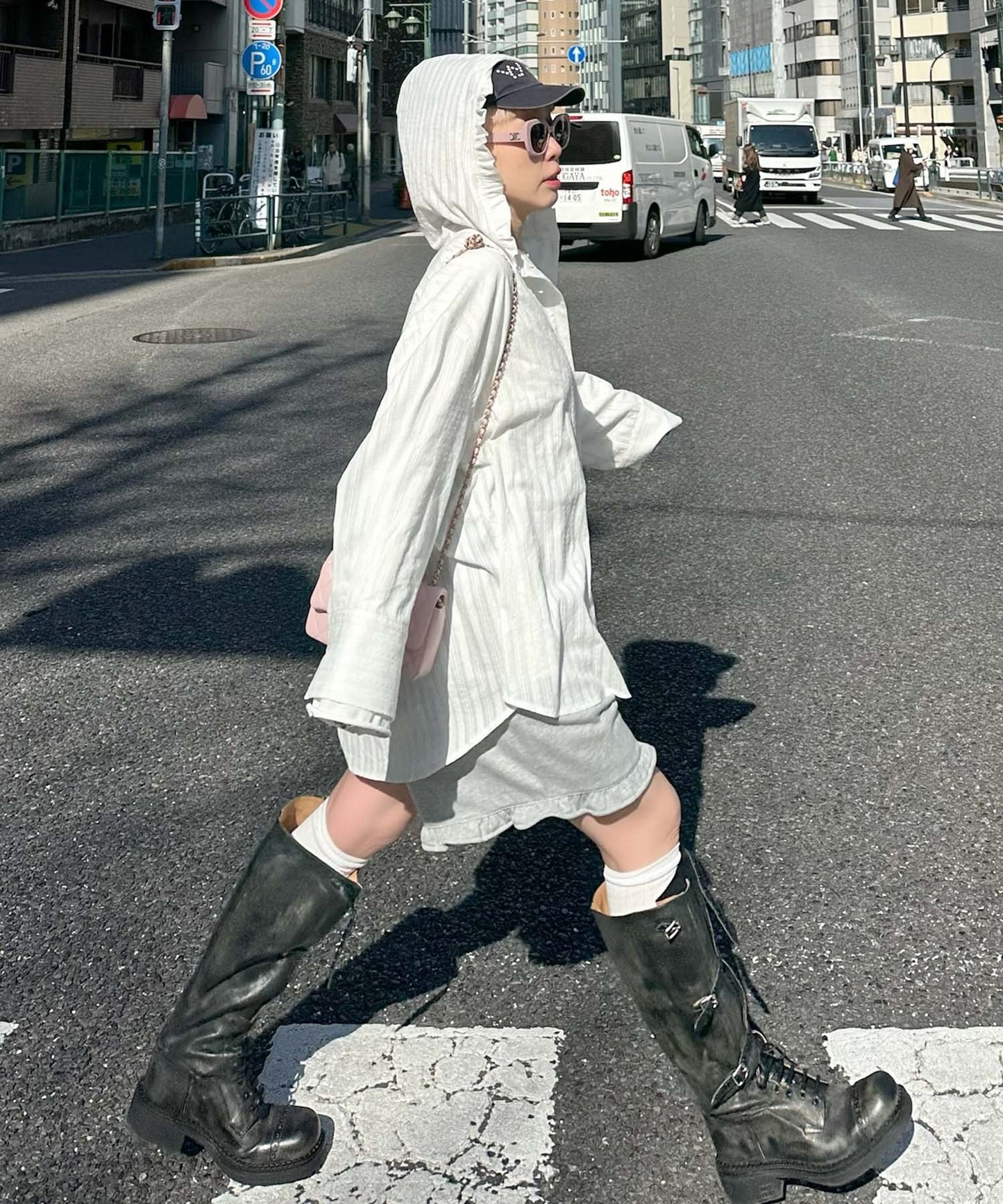 ハートポケサロペ【グレー】