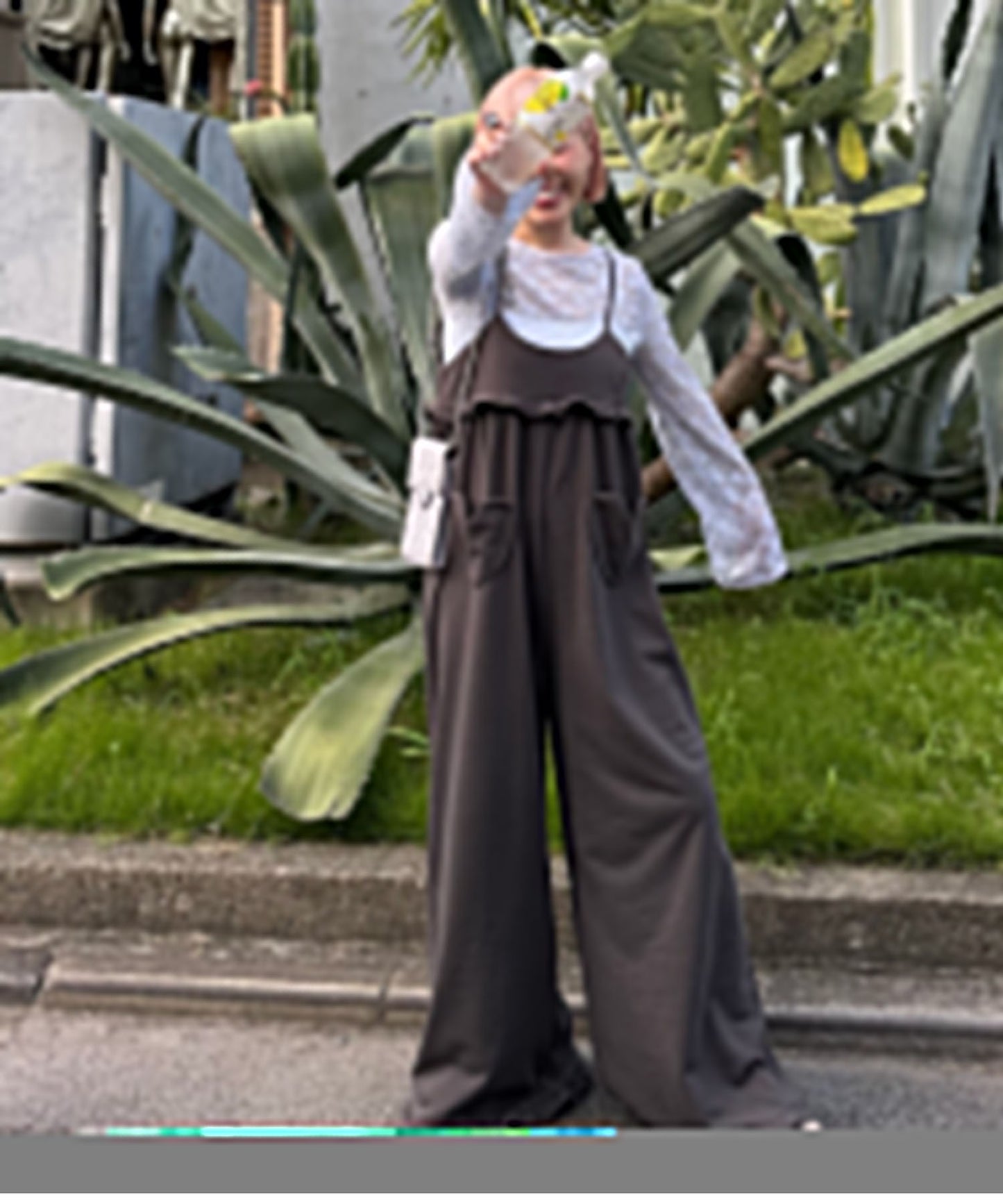 ハートポケサロペ【チャコール】