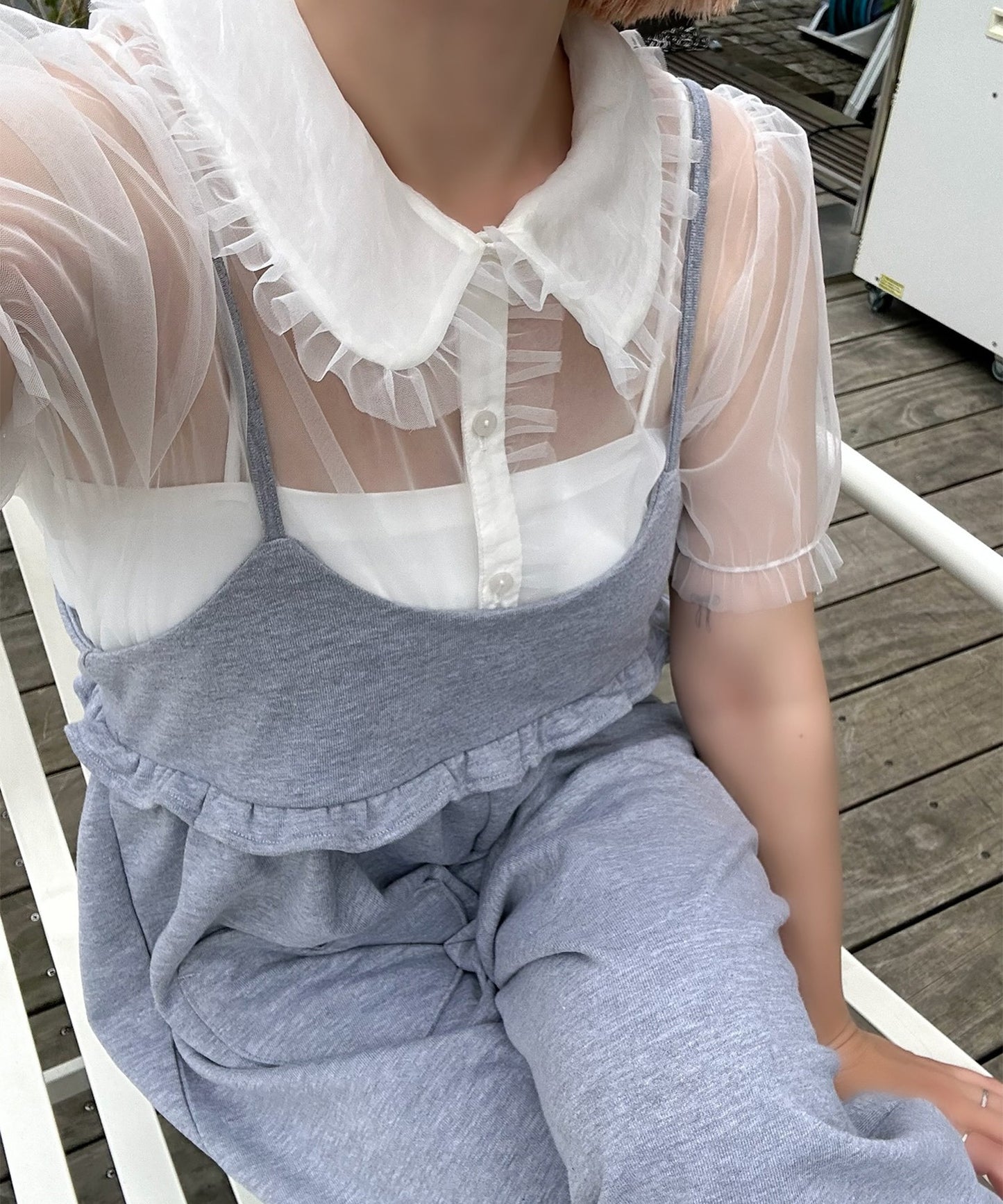 ハートポケサロペ【グレー】