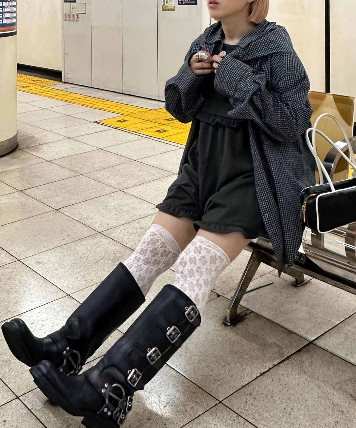 ハートポケサロペ【チャコール】