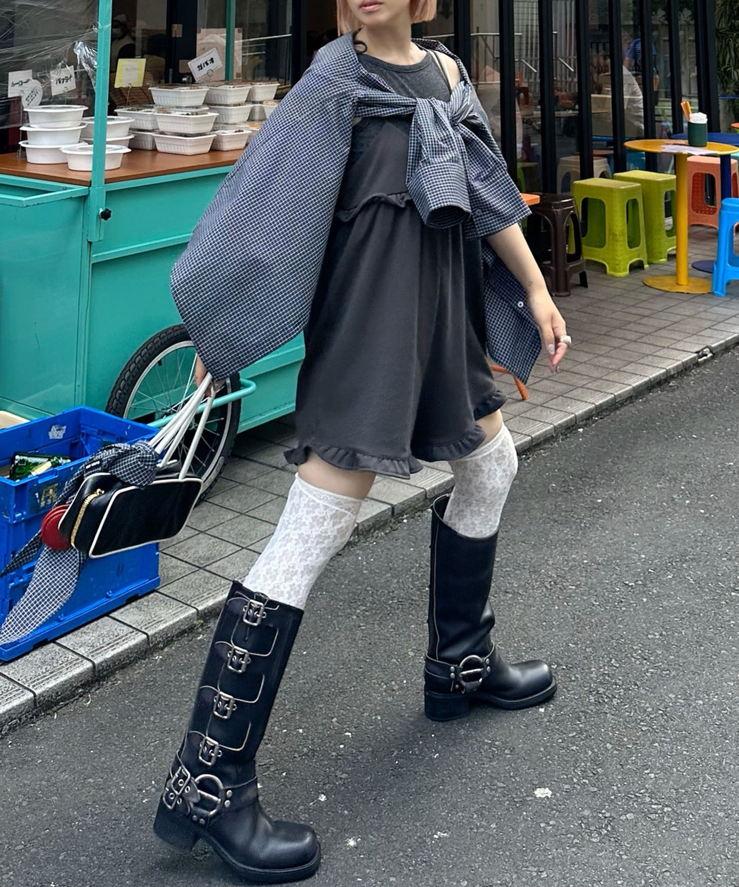 ハートポケサロペ【チャコール】