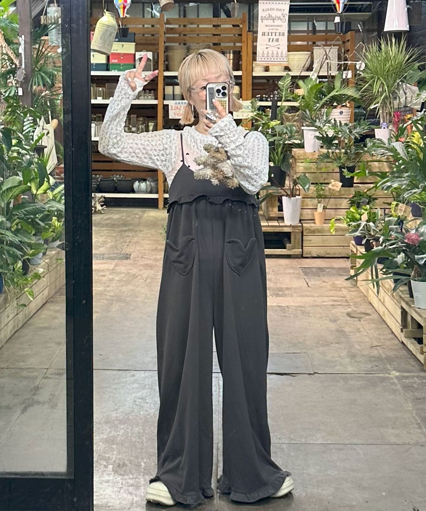 ハートポケサロペ【チャコール】