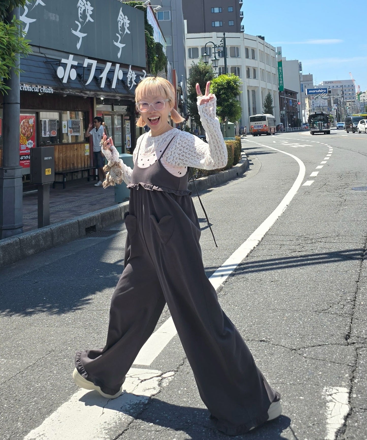 ハートポケサロペ【チャコール】