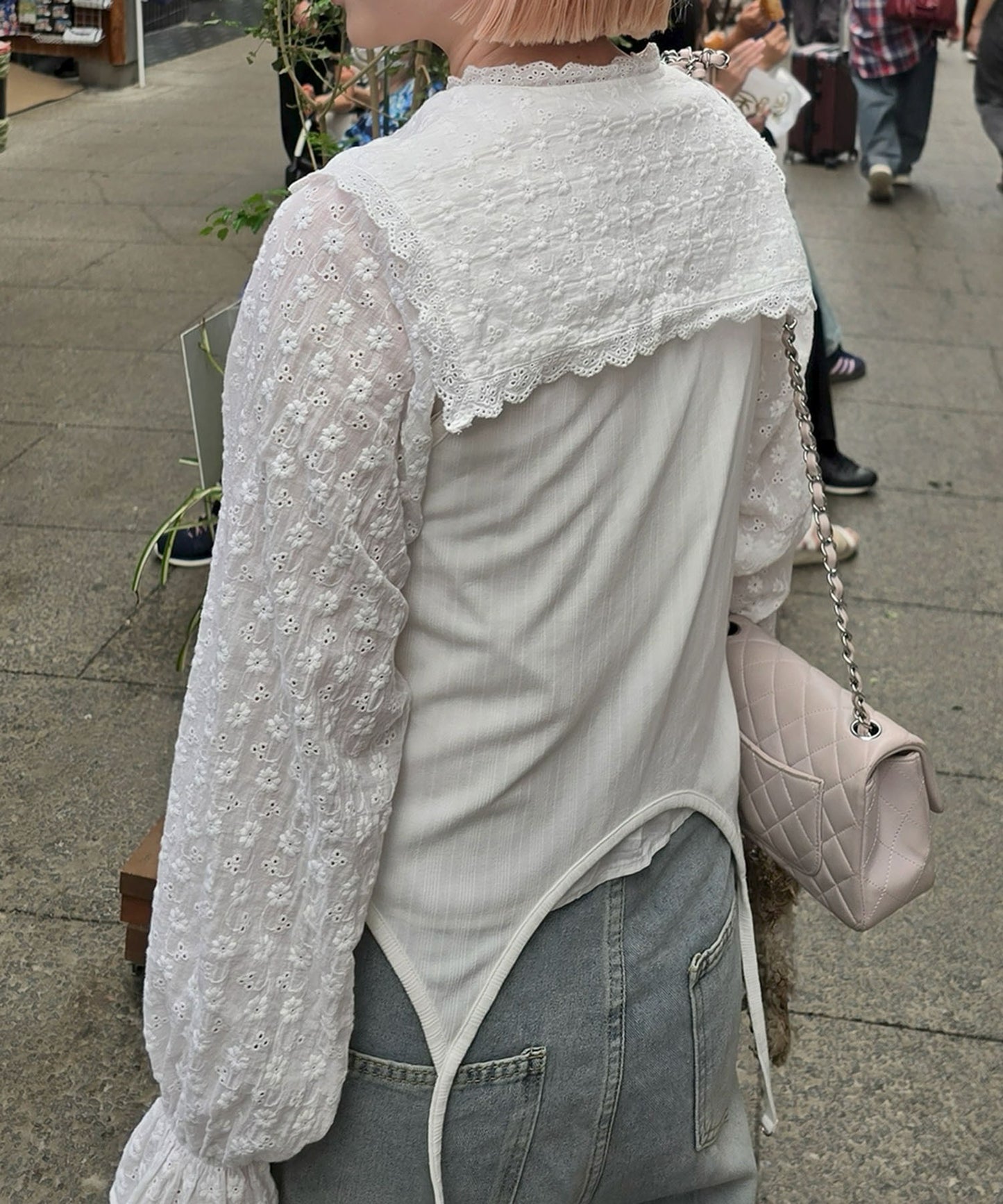 レースセーラーブラウス【オフホワイト】