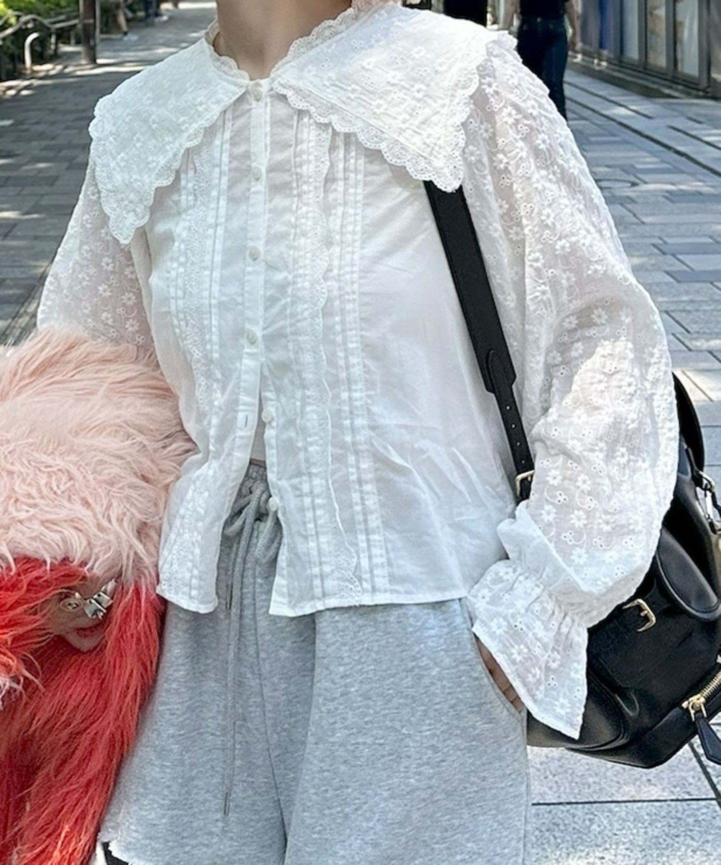 レースセーラーブラウス【オフホワイト】