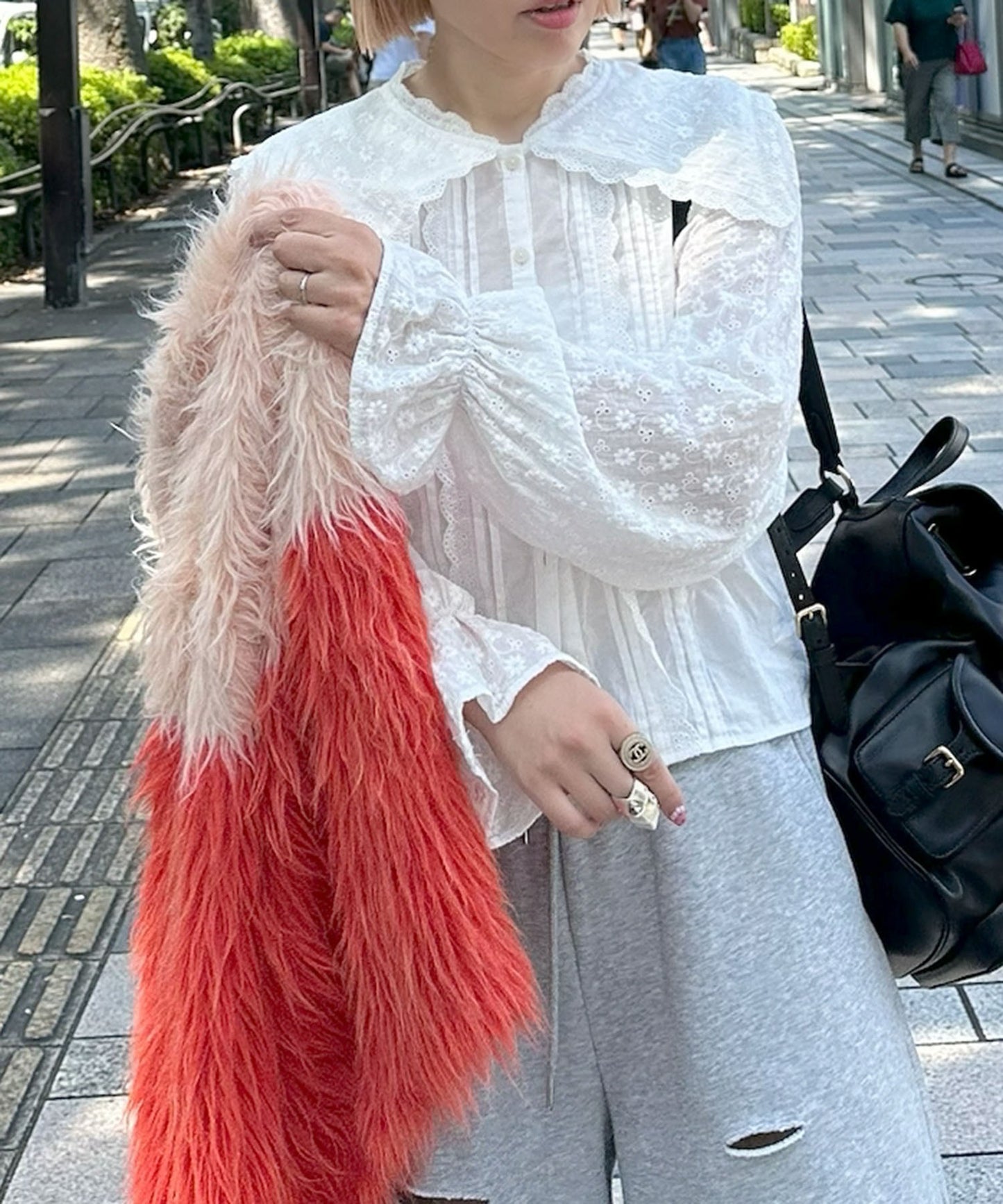 レースセーラーブラウス【オフホワイト】