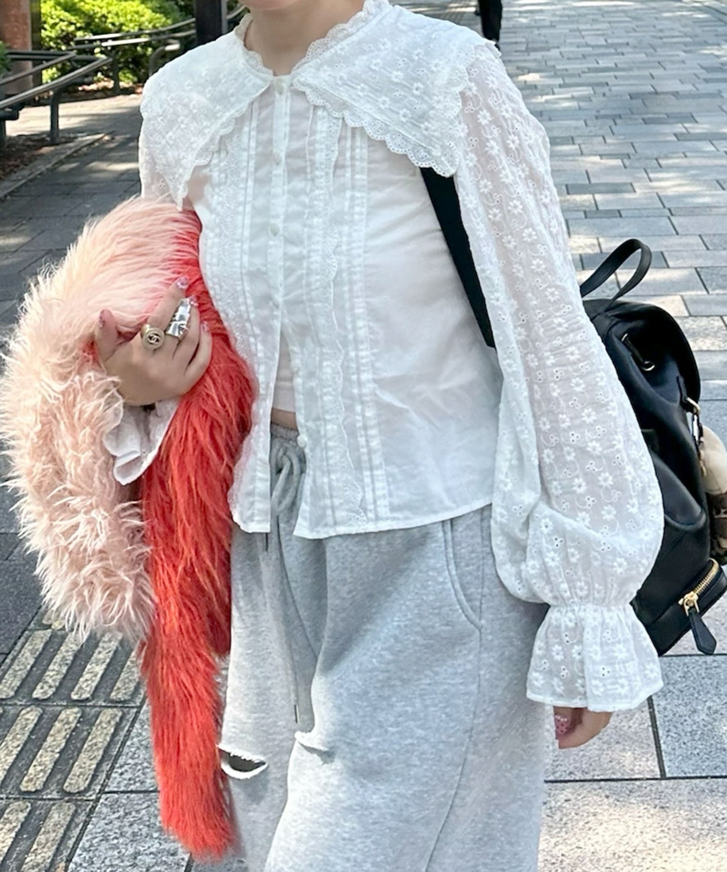 レースセーラーブラウス【オフホワイト】