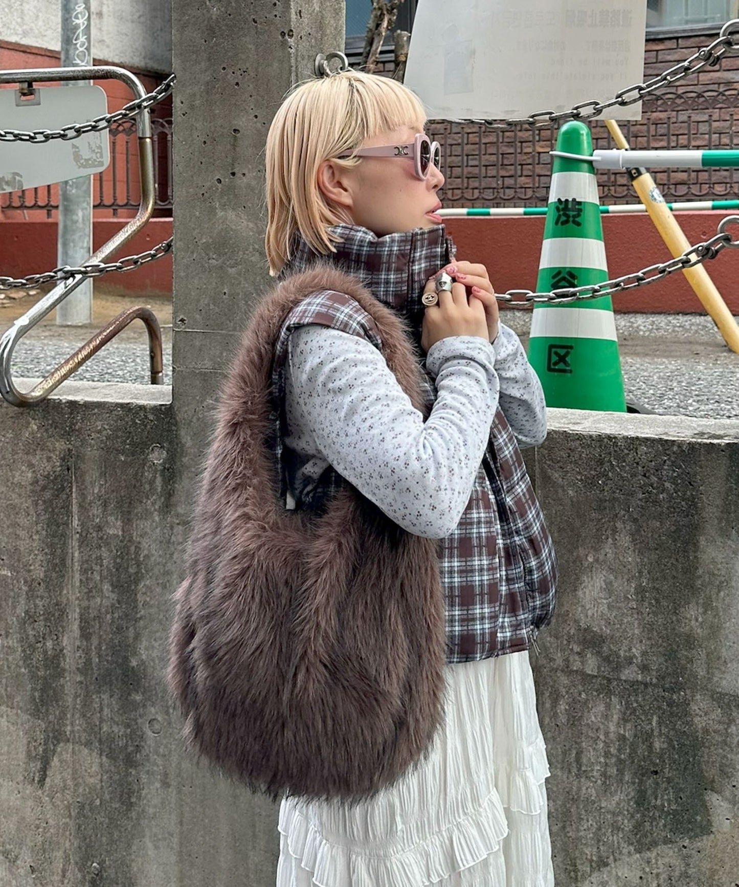 ふっさふさファーBag【ブラウン】