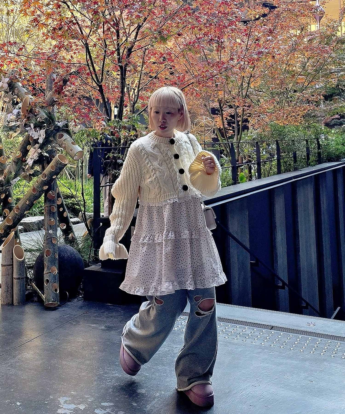 フリルティアードキャミワンピミニ【オフホワイト】